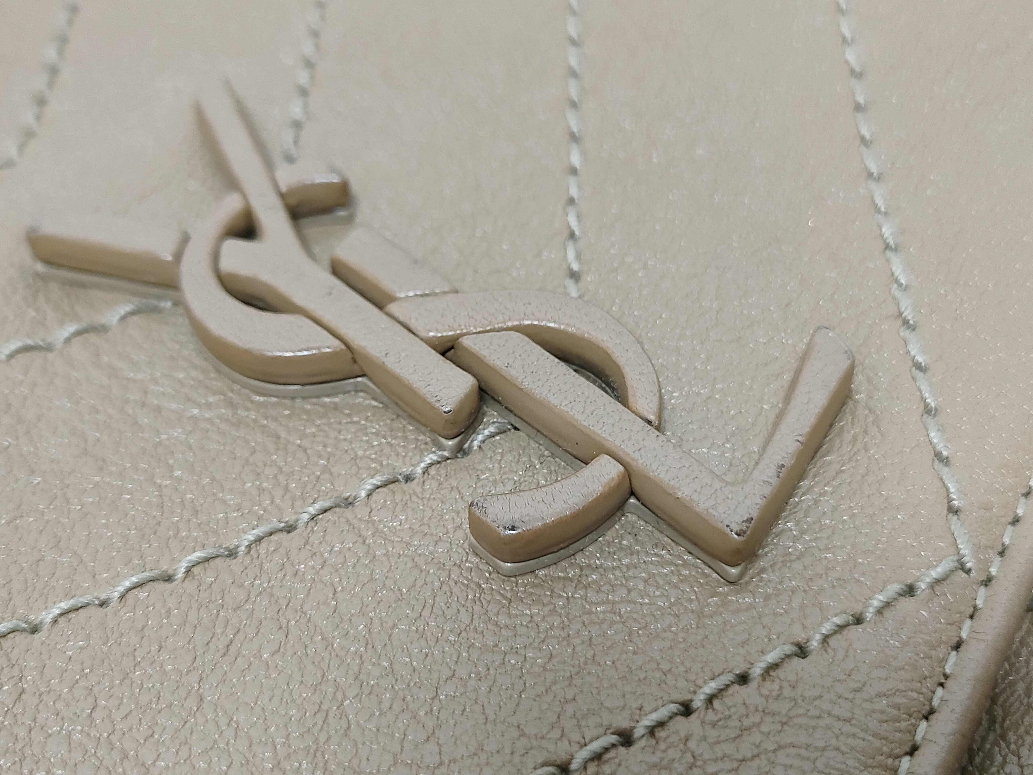 Paris Monogram Leather Chain Shoulder Bag, Beige, 442906 (Shoulder Bag) — view 15
