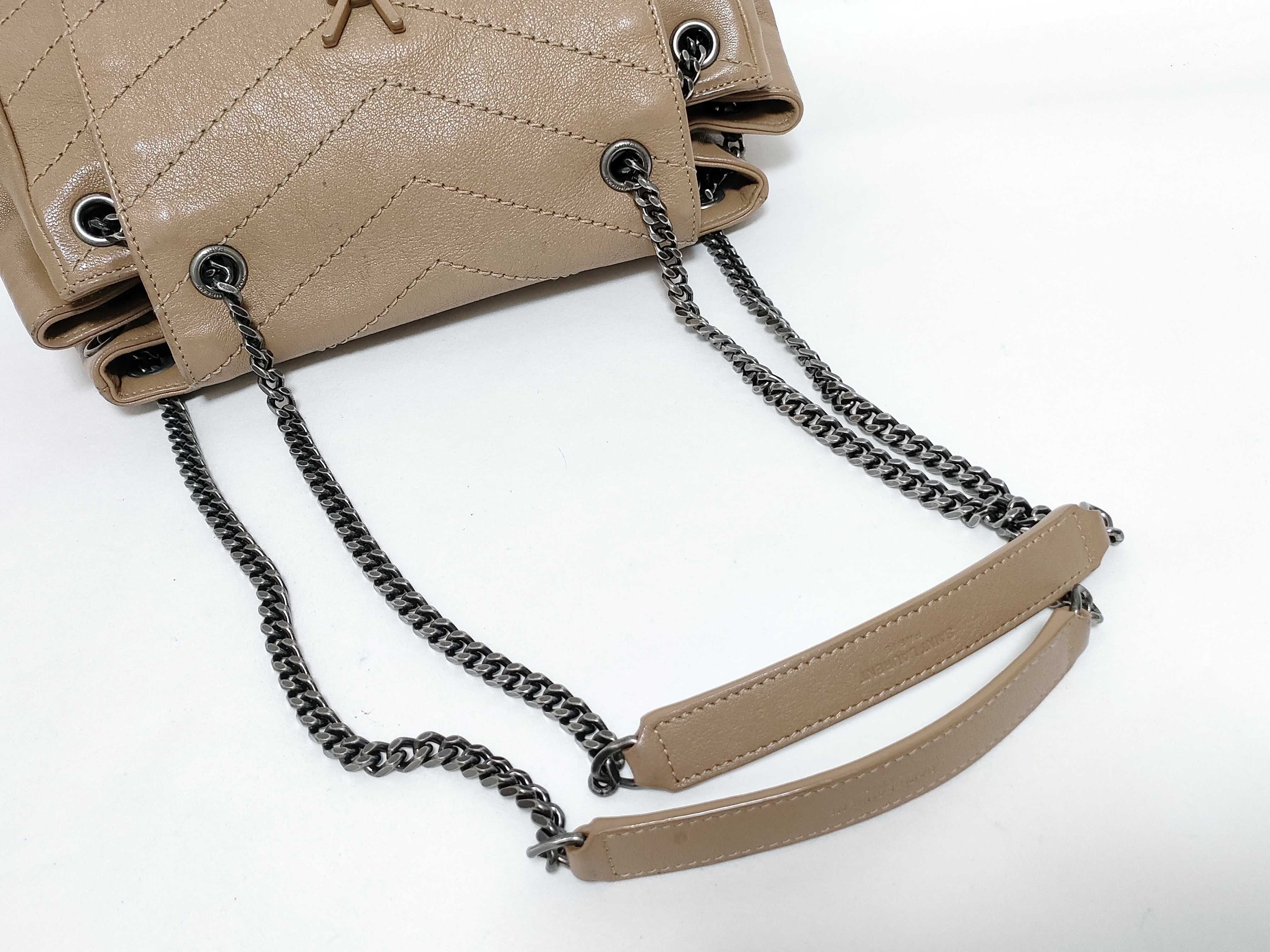 Paris Monogram Leather Chain Shoulder Bag, Beige, 442906 (Shoulder Bag) — view 3