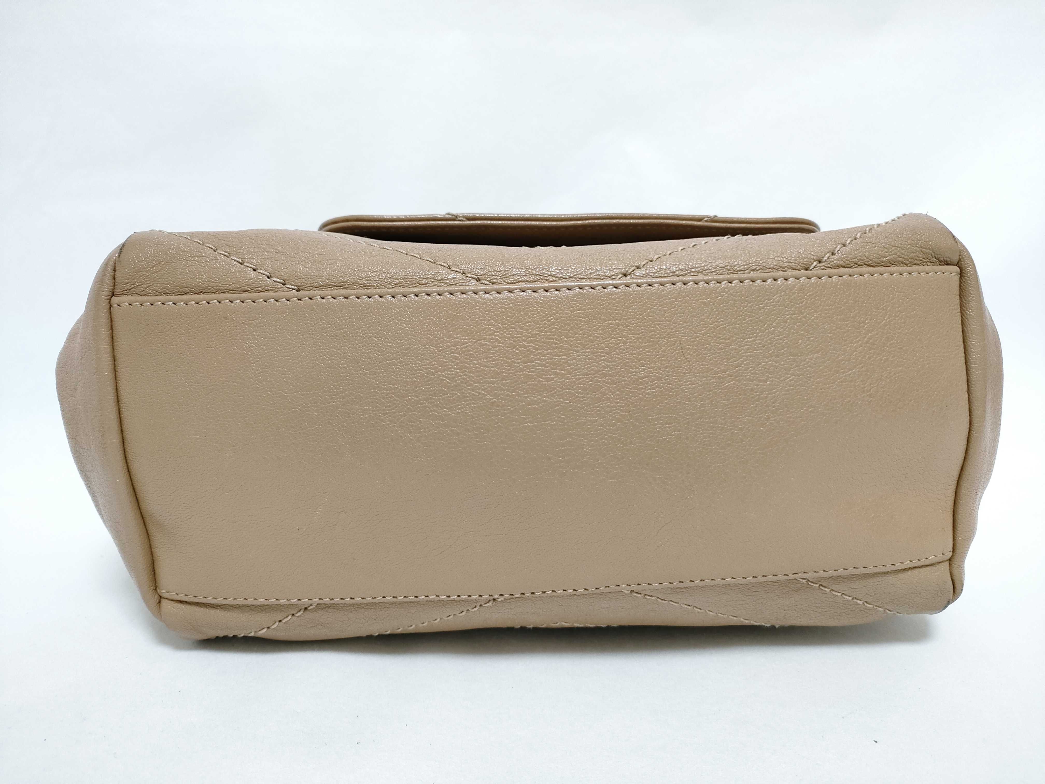 Paris Monogram Leather Chain Shoulder Bag, Beige, 442906 (Shoulder Bag) — view 7