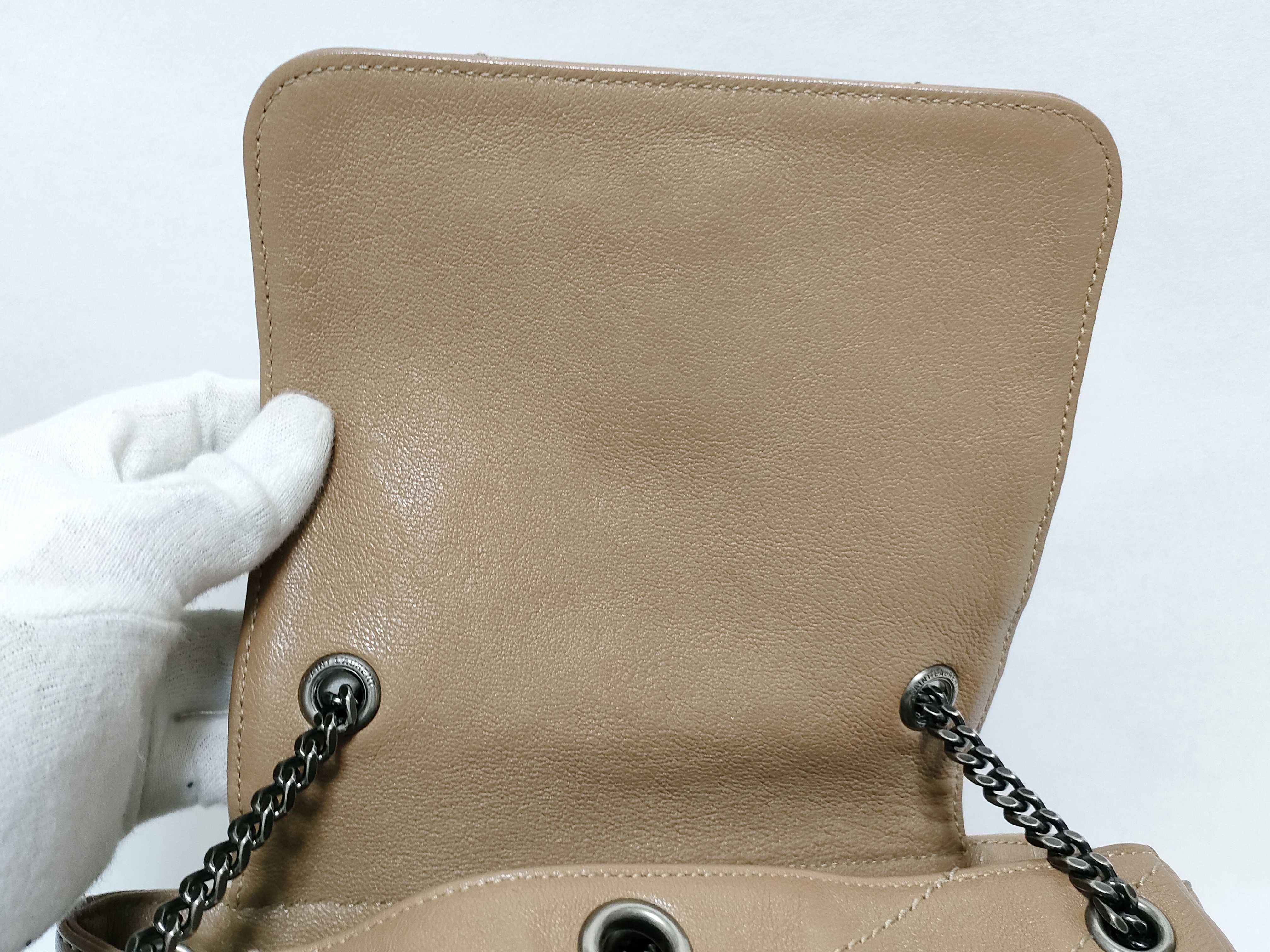 Paris Monogram Leather Chain Shoulder Bag, Beige, 442906 (Shoulder Bag) — view 8