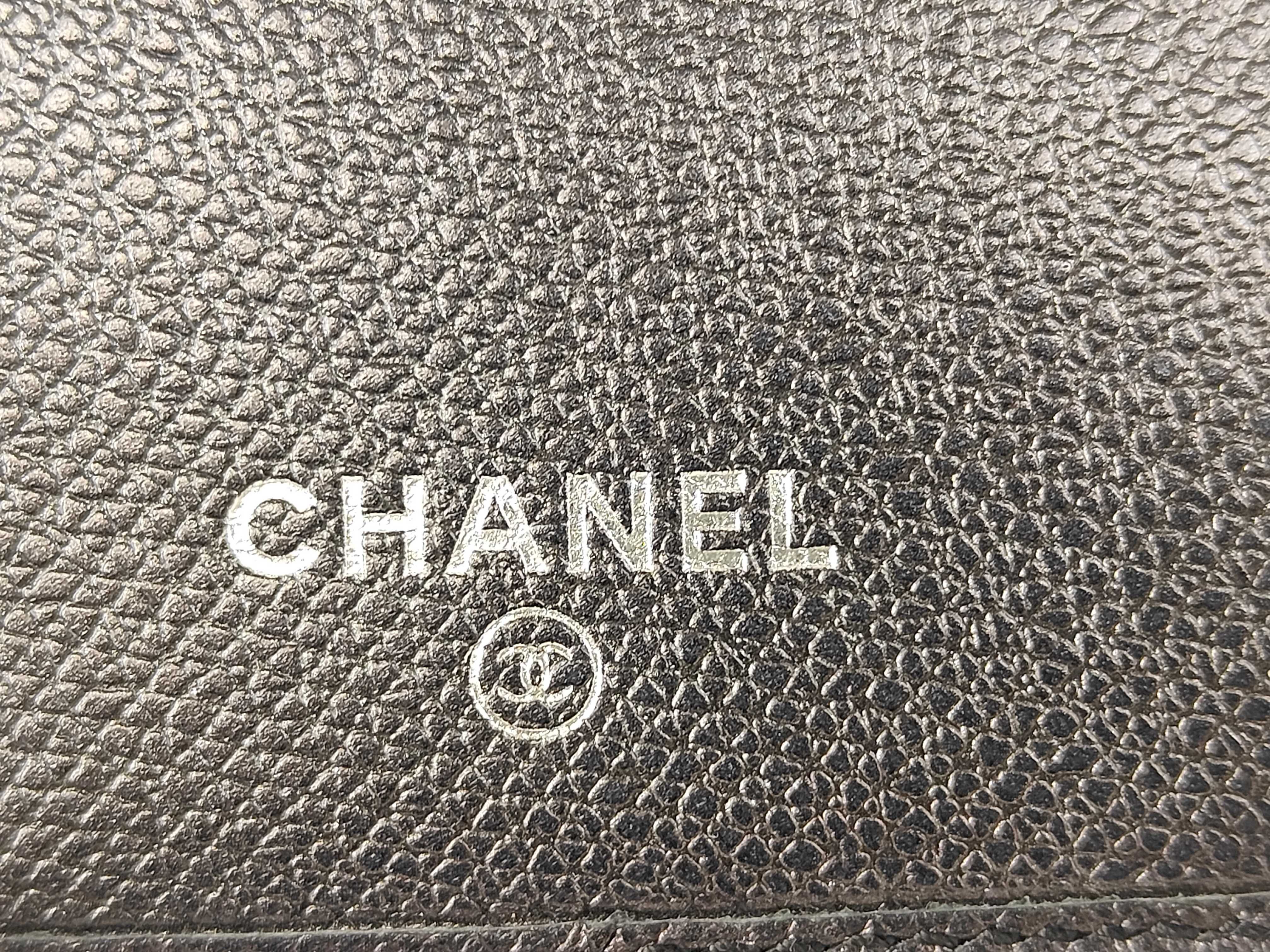 Caviar Skin Coco Button Tri-fold Wallet — view 11
