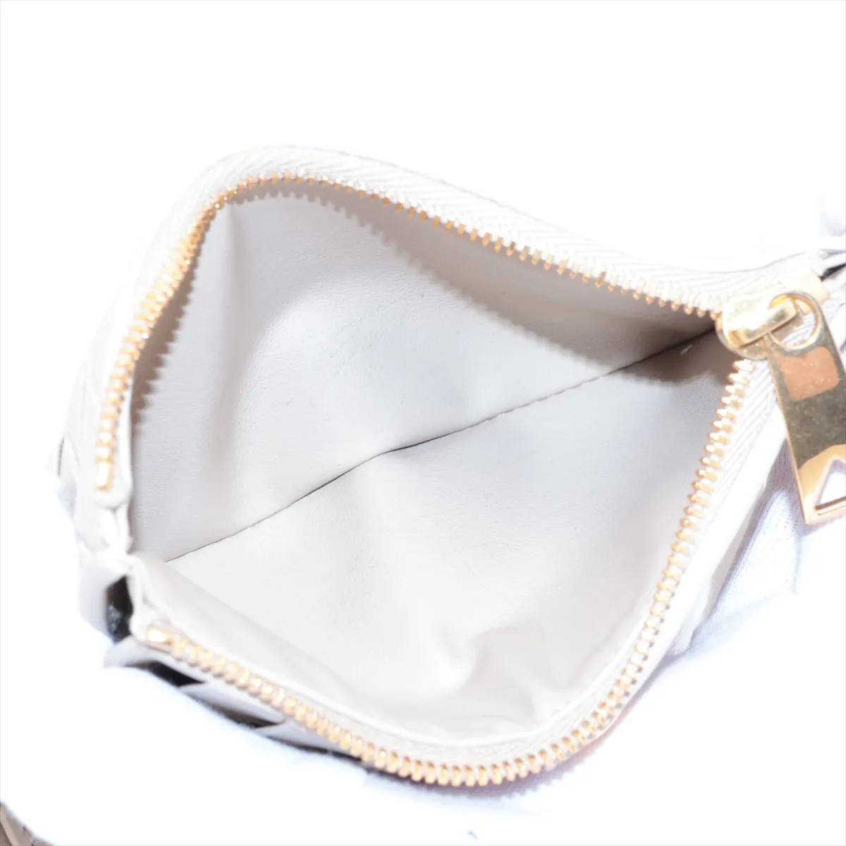 Intrecciato Leather Compact Wallet Beige — view 5