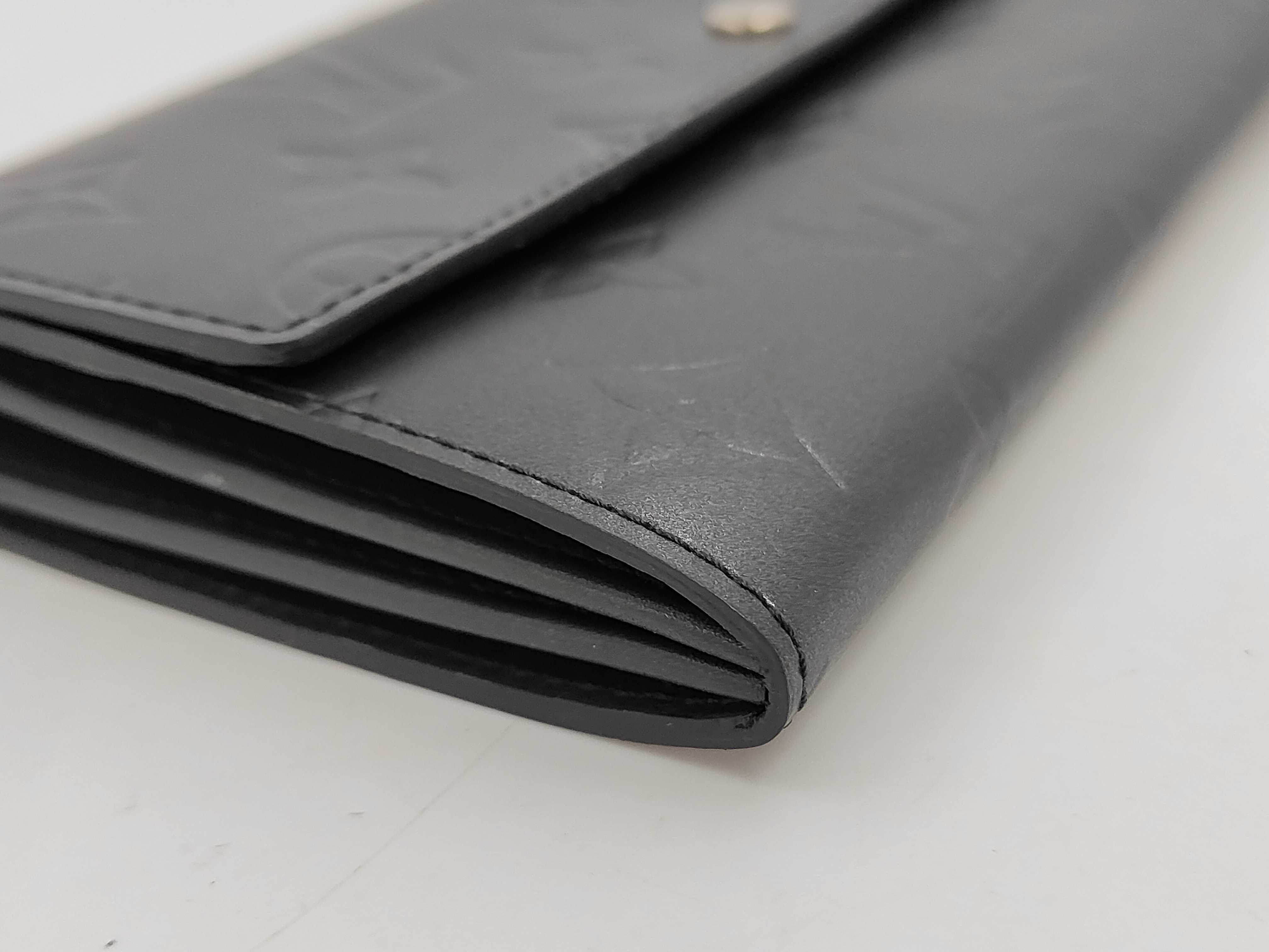 Monogram Matte Louis Vuitton M65142 Portefeuille Sarah Long Wallet Monogram Matte Noir Black Wallet — view 6