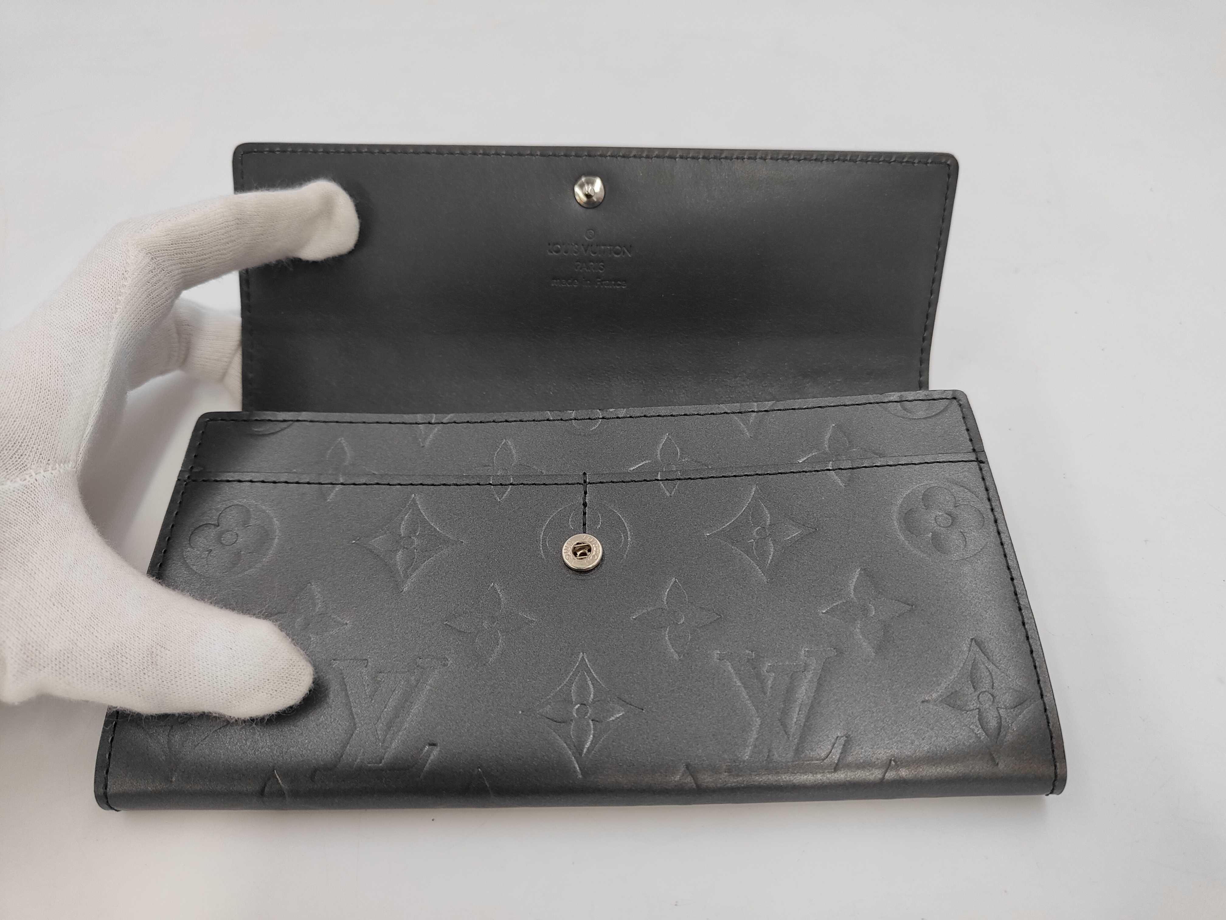 Monogram Matte Louis Vuitton M65142 Portefeuille Sarah Long Wallet Monogram Matte Noir Black Wallet — view 7