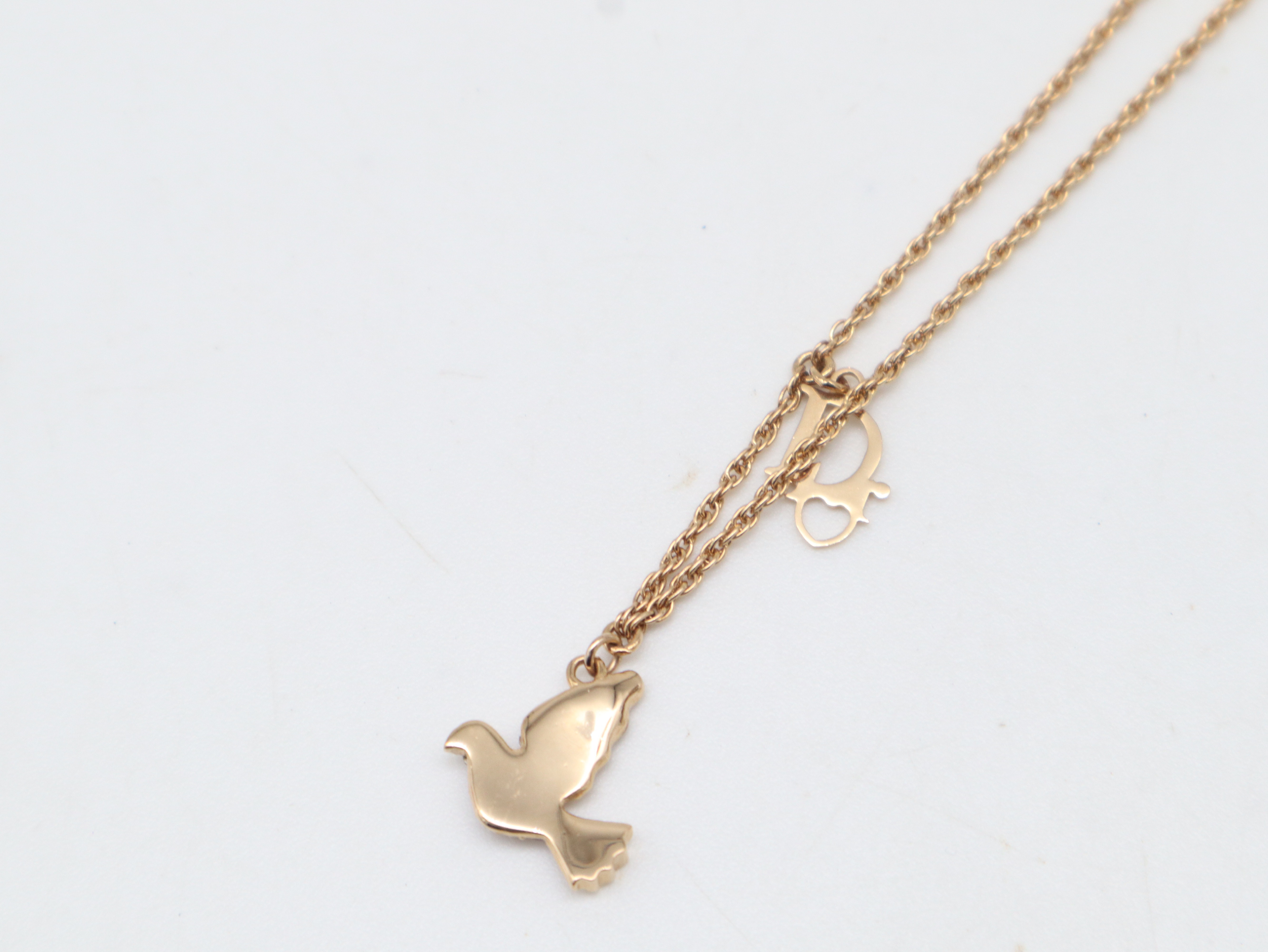 Bird Motif Necklace GP Rhinestone Necklace — view 6