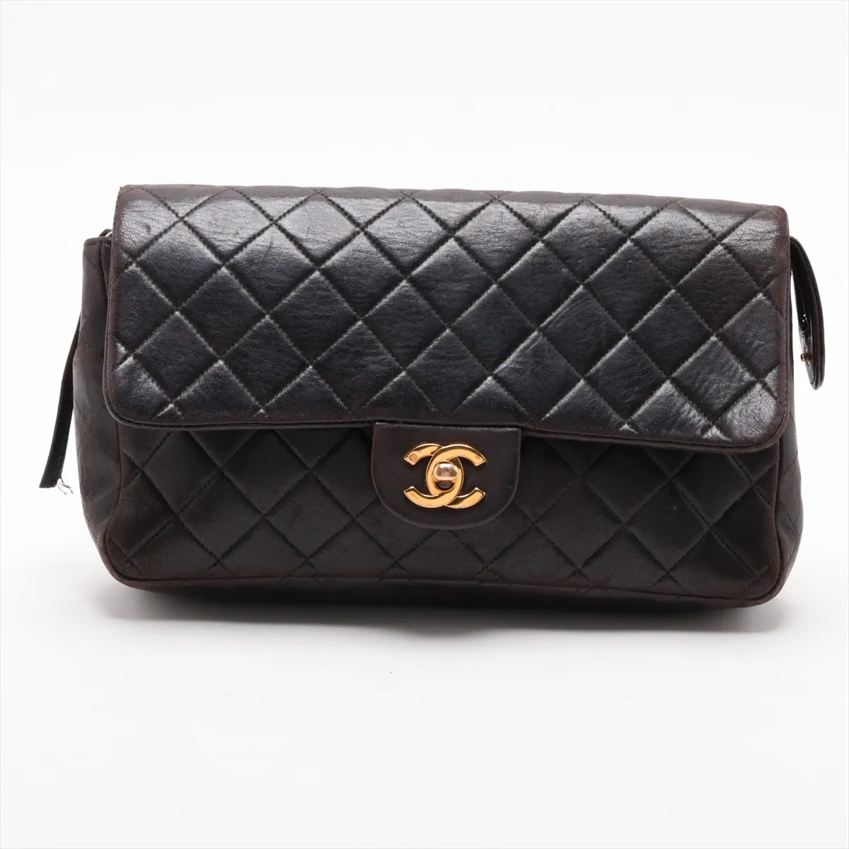 Matelassé Lambskin Chain Backpack, Black with Gold Hardware, 3961082, Series 3