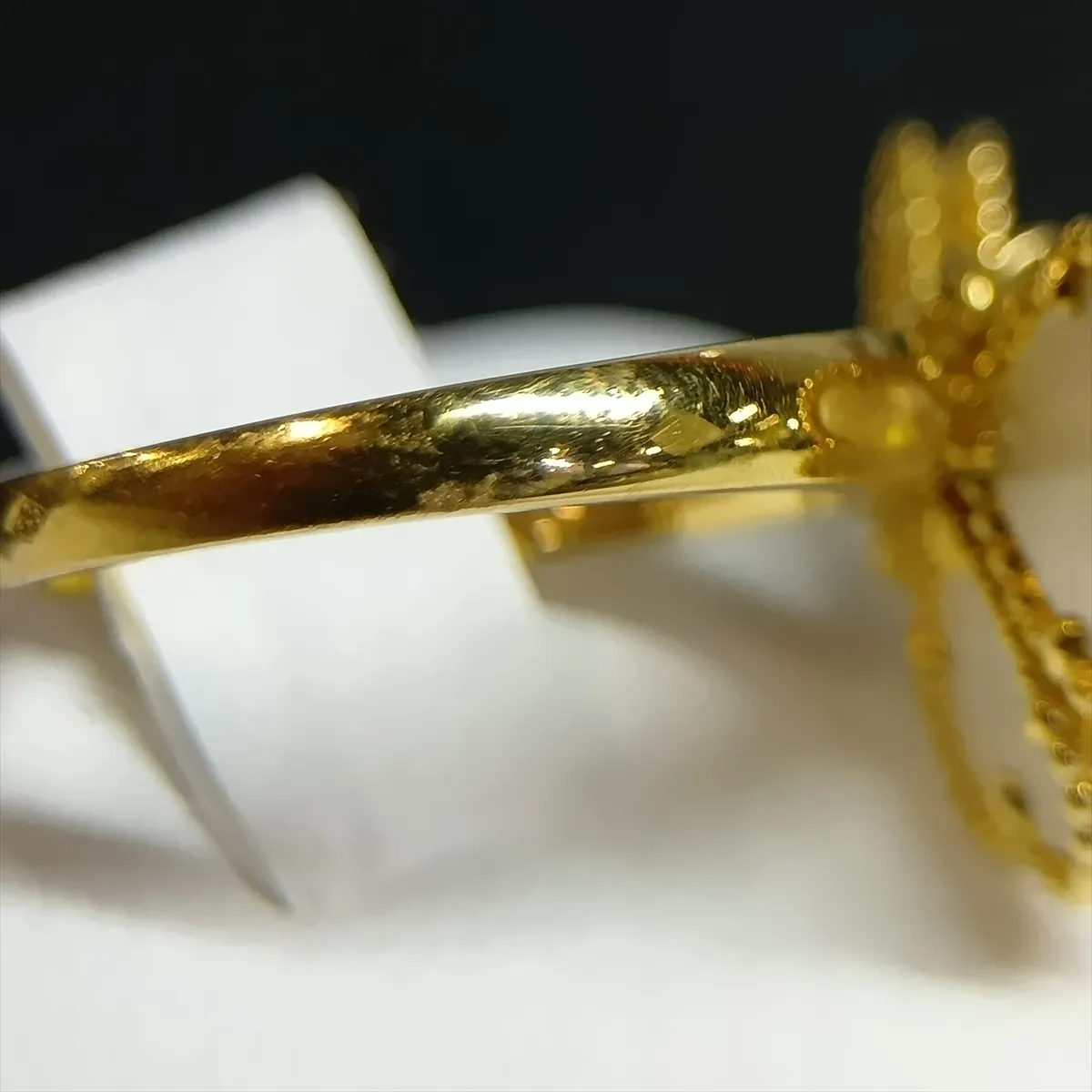 Sweet Alhambra F-Yearge Shell Diamond Ring 750 (Yellow Gold) 5.1g Size 49 JE458599 (Dents, — view 4