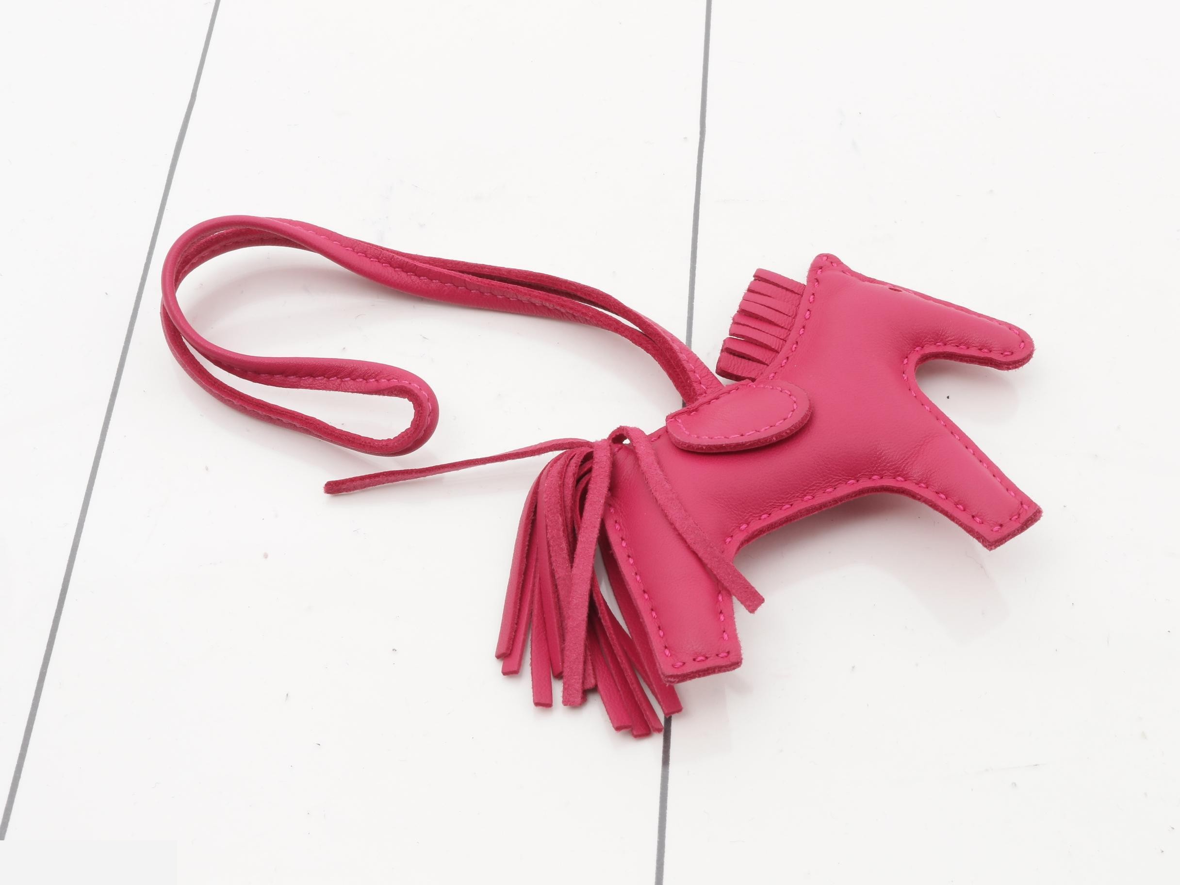 Rodeo Charm PM Y Stamped Agneau Milo Stored Item Red-Pink Tone — view 2