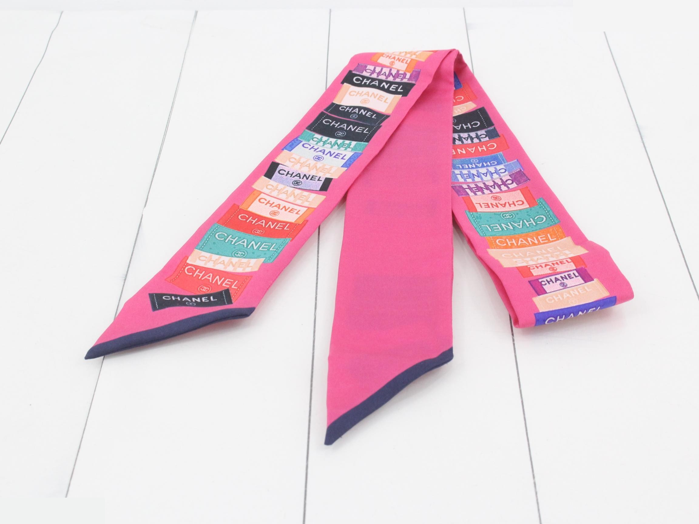 Logo Twilly, 100% Silk, Pink — view 2
