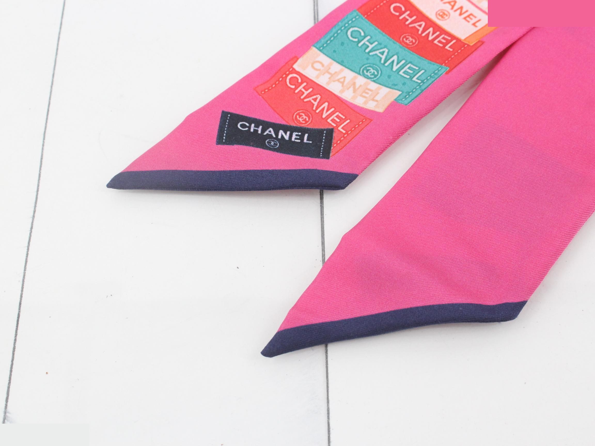 Logo Twilly, 100% Silk, Pink — view 3