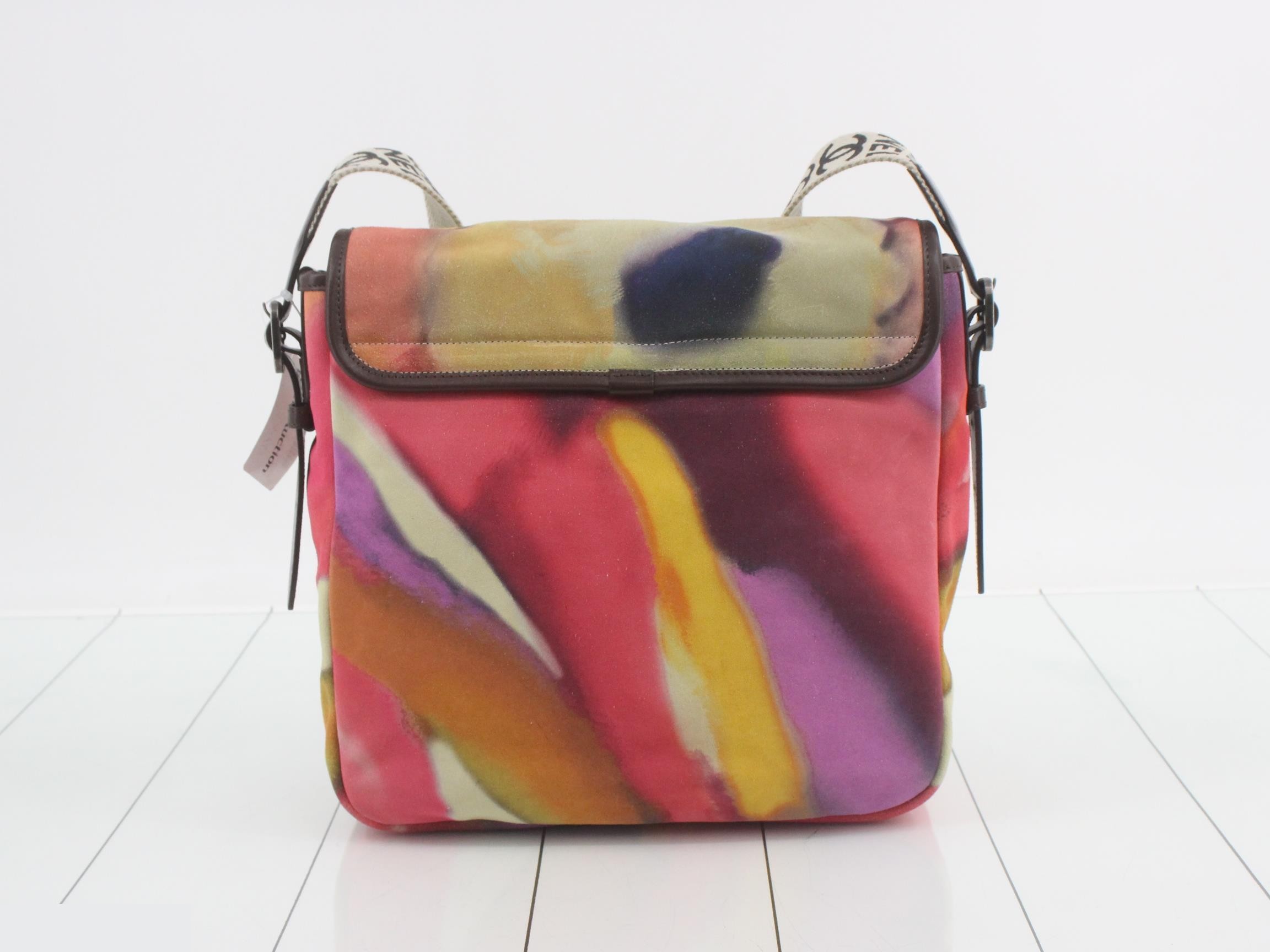 Suede multicolor embroidered shoulder bag, model number 20s. — view 2