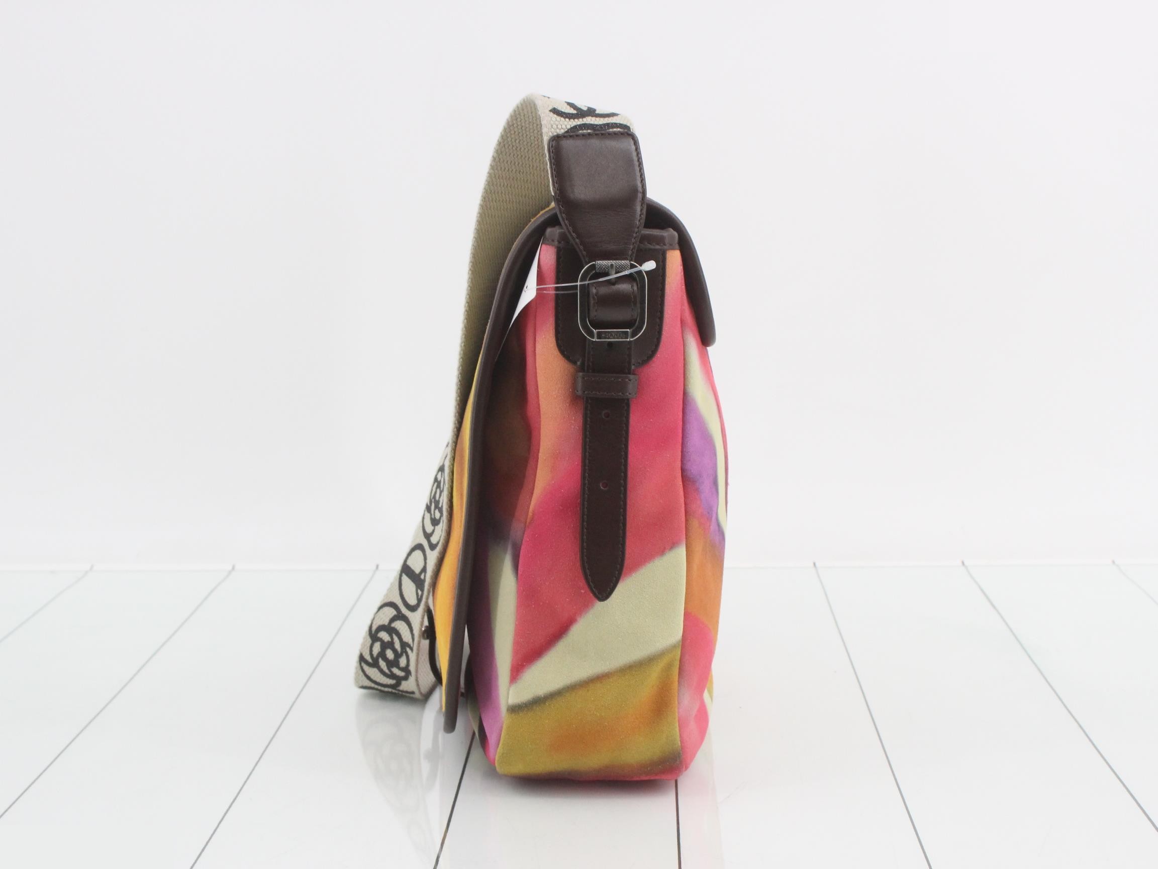 Suede multicolor embroidered shoulder bag, model number 20s. — view 3