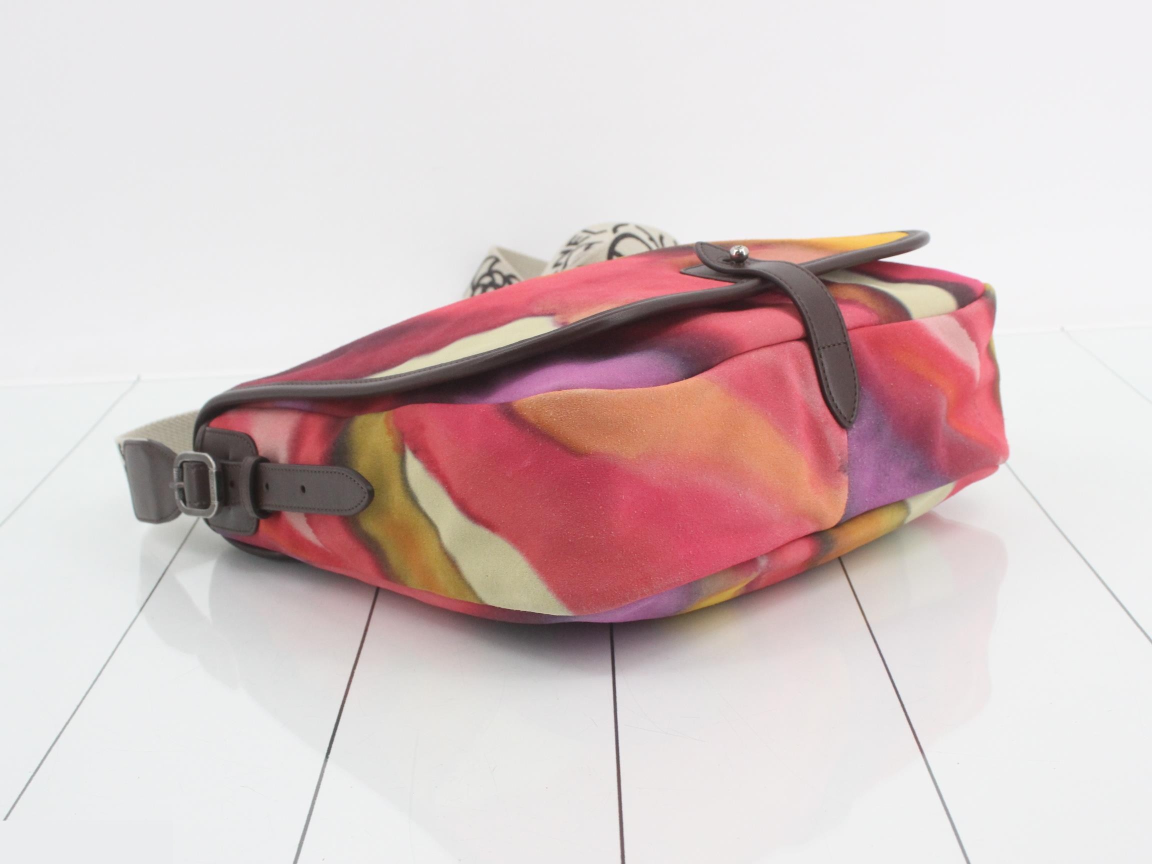 Suede multicolor embroidered shoulder bag, model number 20s. — view 5