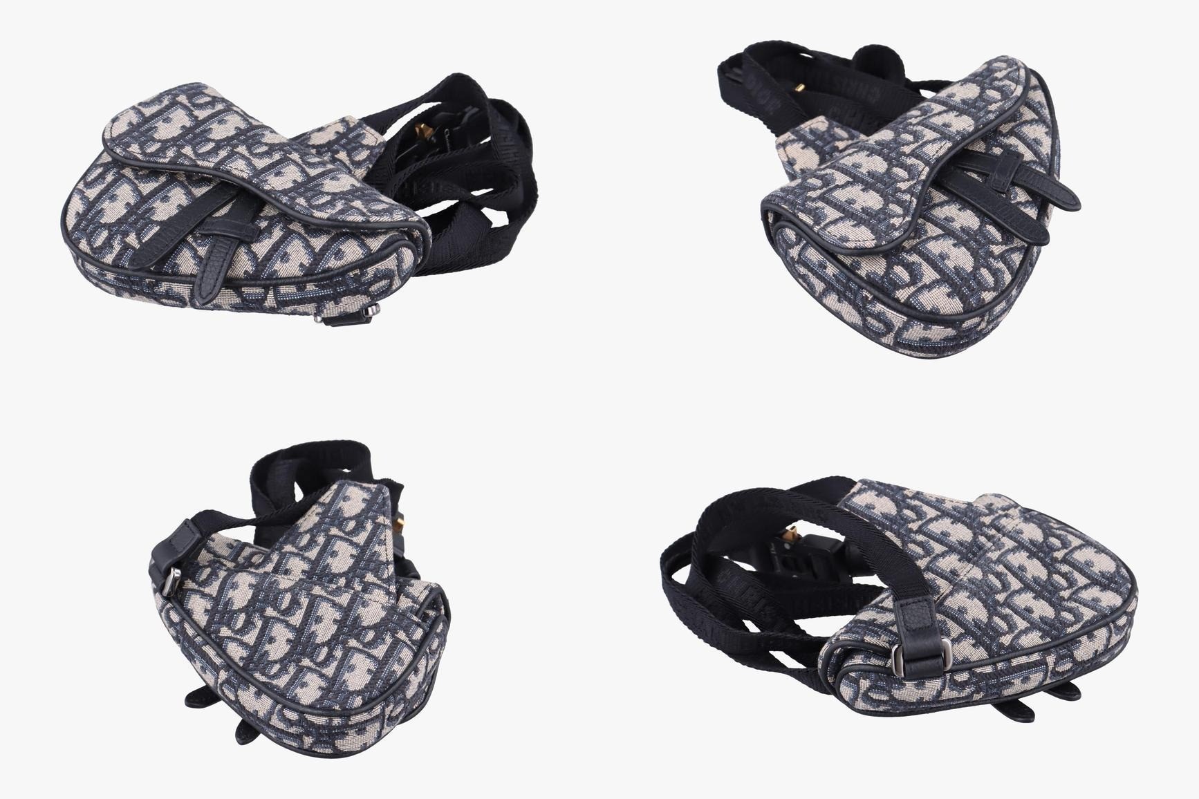 Saddle, Jacquard, Navy x Gray — view 4