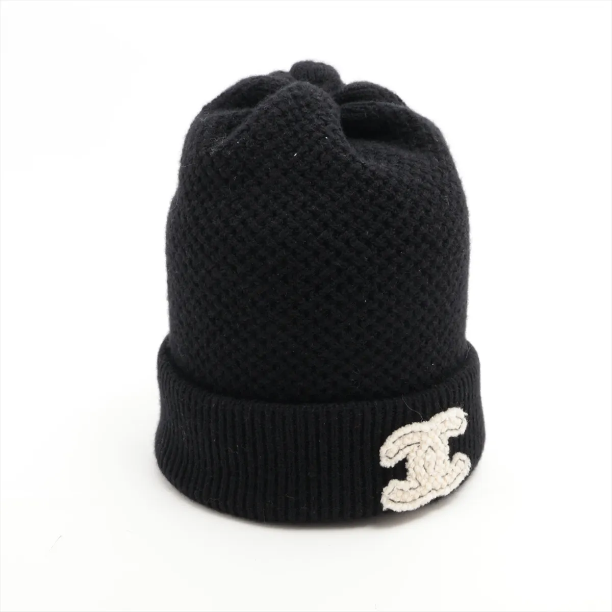 Coco Mark 21V Knit Cap, Cashmere, Black, some wear, — view 2