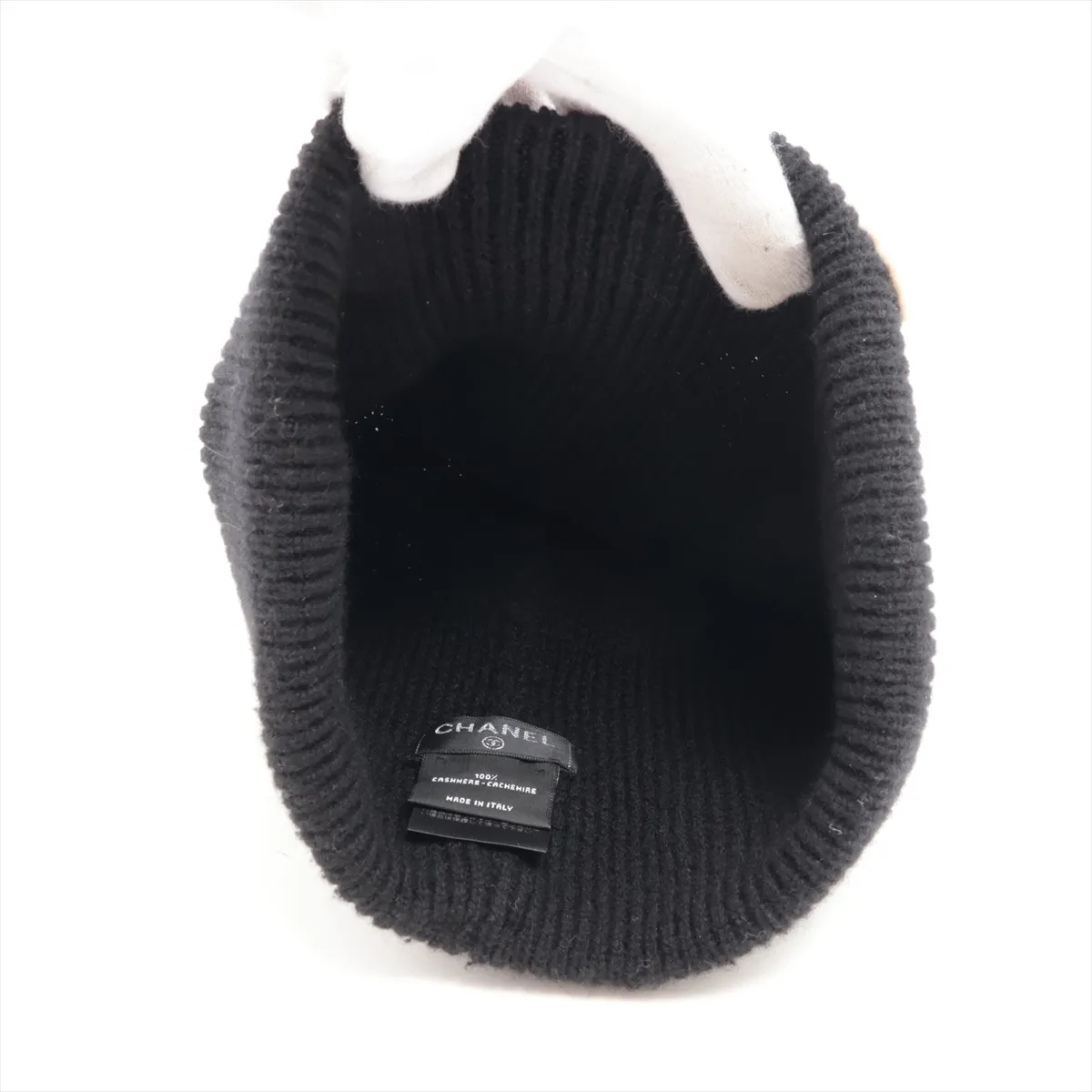 Coco Mark 21V Knit Cap, Cashmere, Black, some wear, — view 4