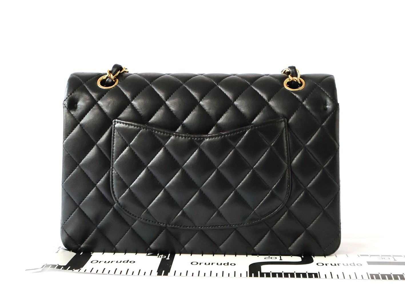 Matelassé 25 Lambskin Double Flap Double Chain Shoulder Bag, Black — view 2