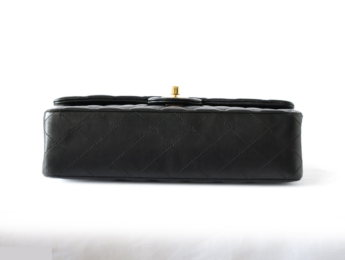 Matelassé 25 Lambskin Double Flap Double Chain Shoulder Bag, Black — view 5