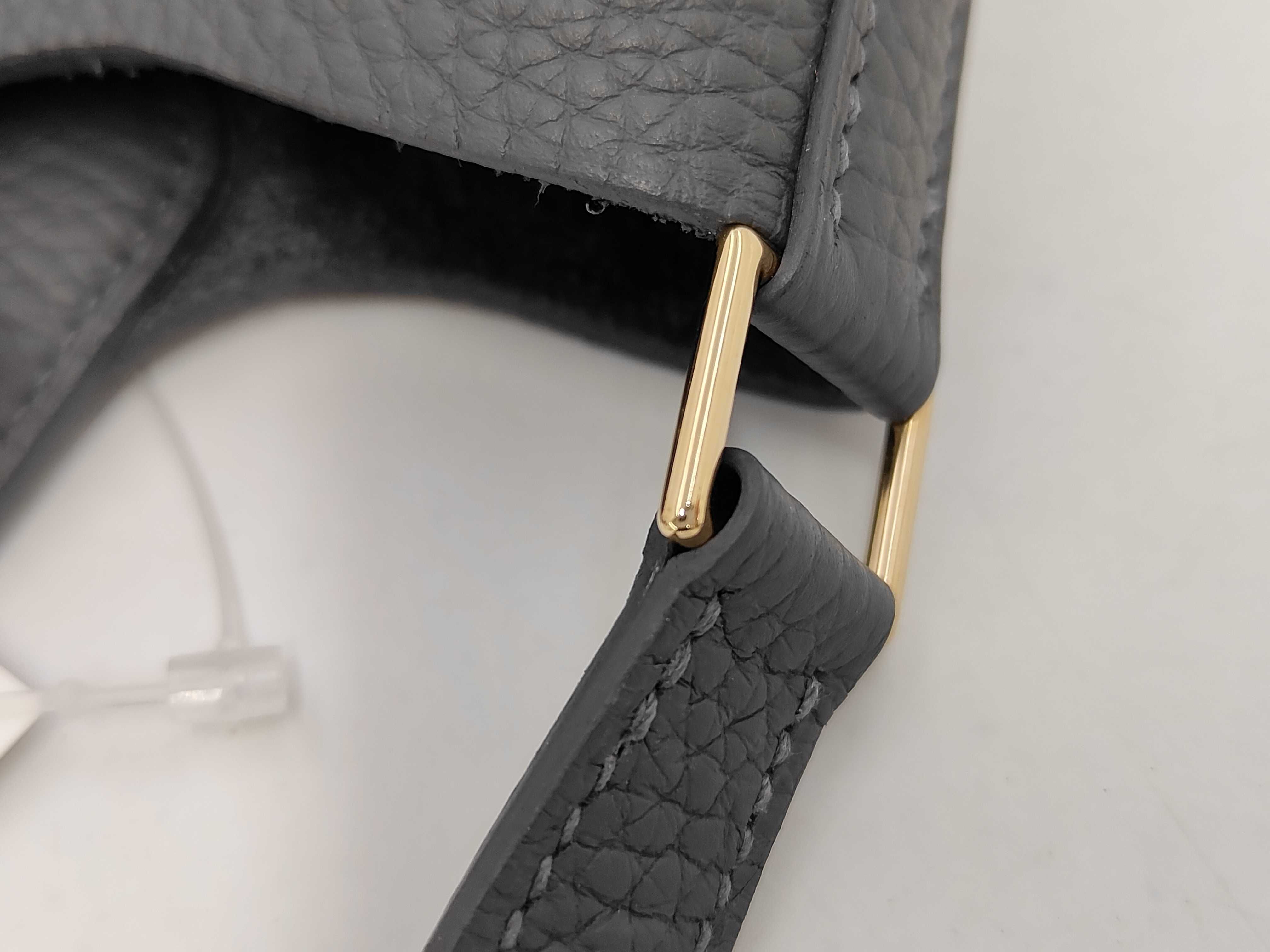 Picotan Lock PM Gray Gold Hardware W Engraved Handbag — view 14
