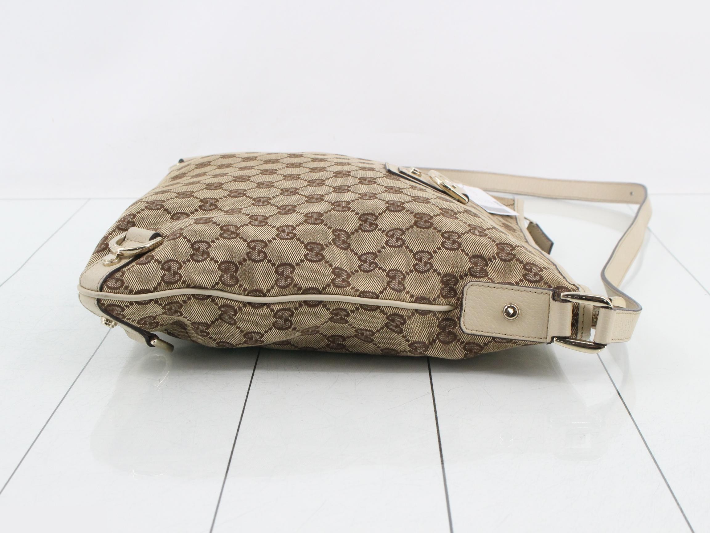 Abbey GG Canvas Leather Shoulder Bag — view 3