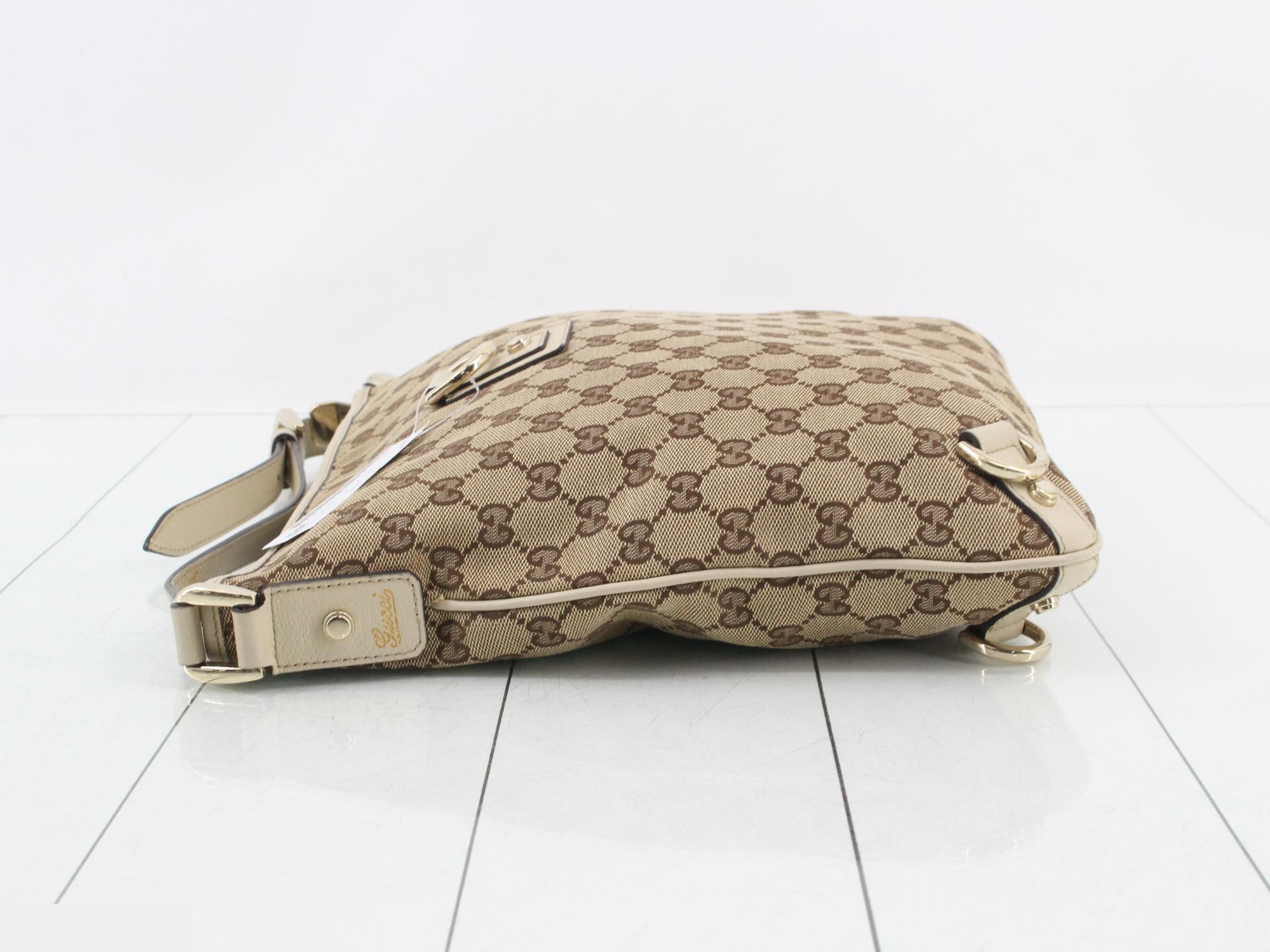 Abbey GG Canvas Leather Shoulder Bag — view 4