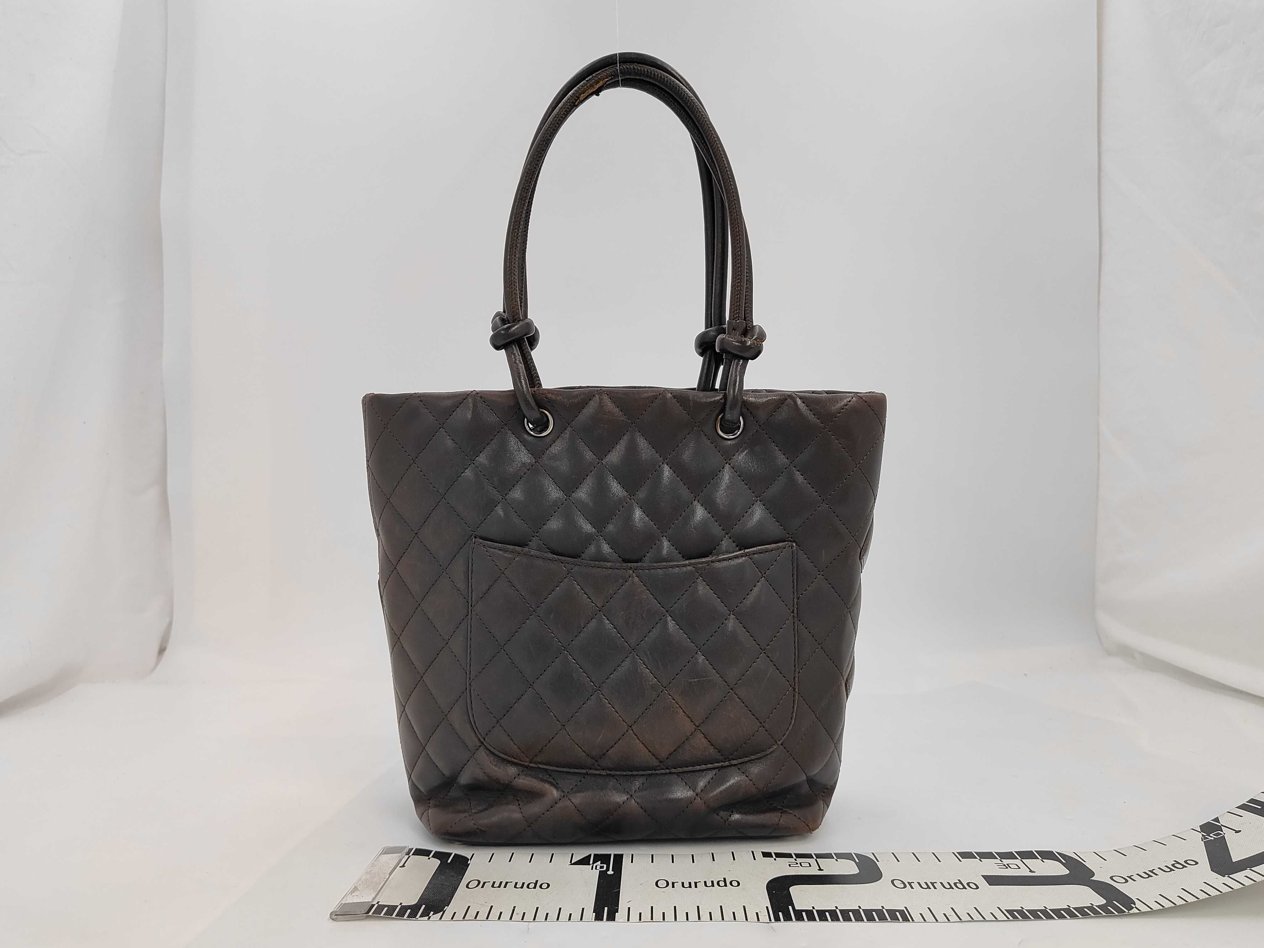 Cambon Line Lambskin Handbag, Brown, Silver Hardware, 10089495 (Serial Number in the 10s) — view 2
