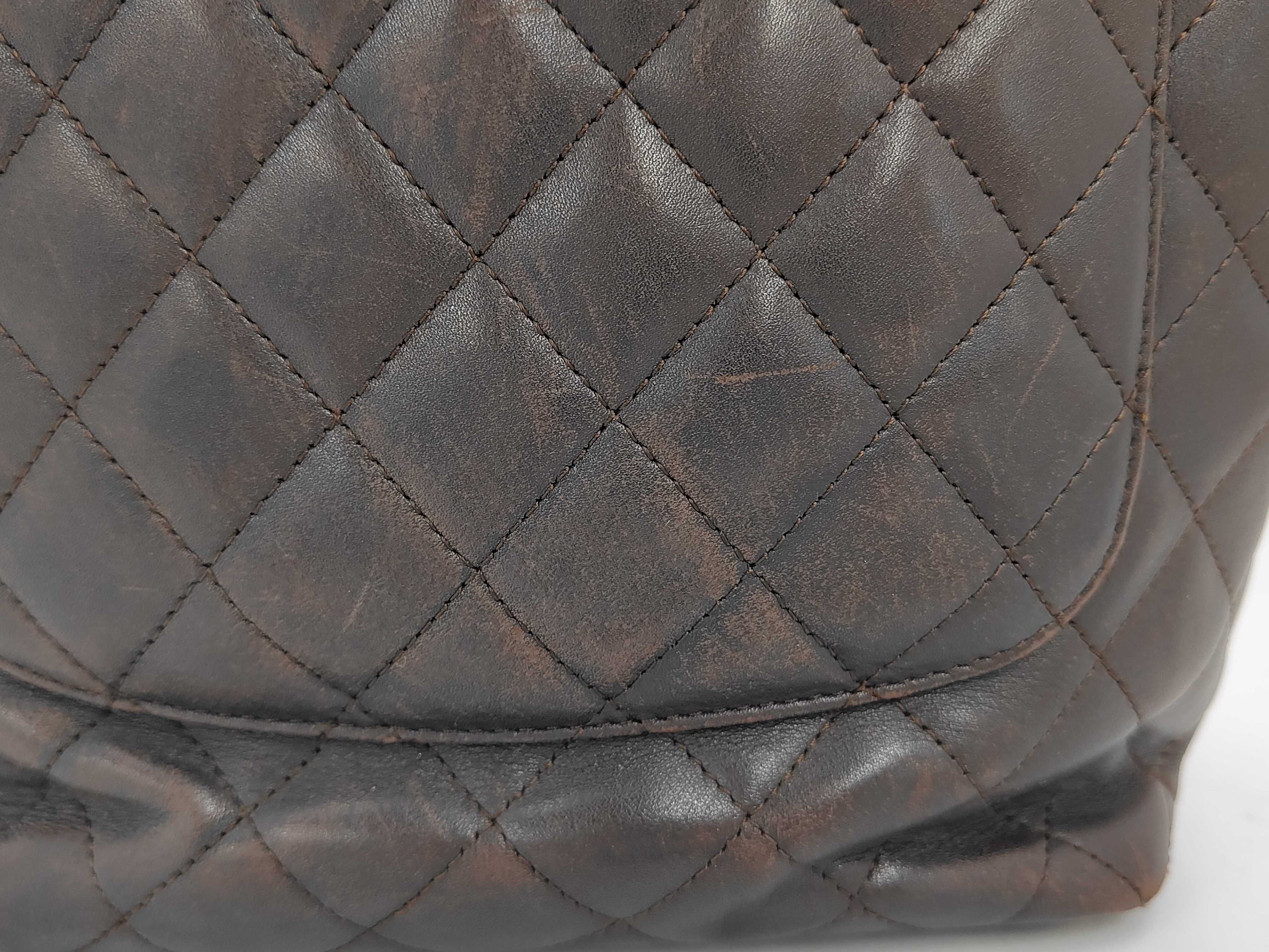 Cambon Line Lambskin Handbag, Brown, Silver Hardware, 10089495 (Serial Number in the 10s) — view 3