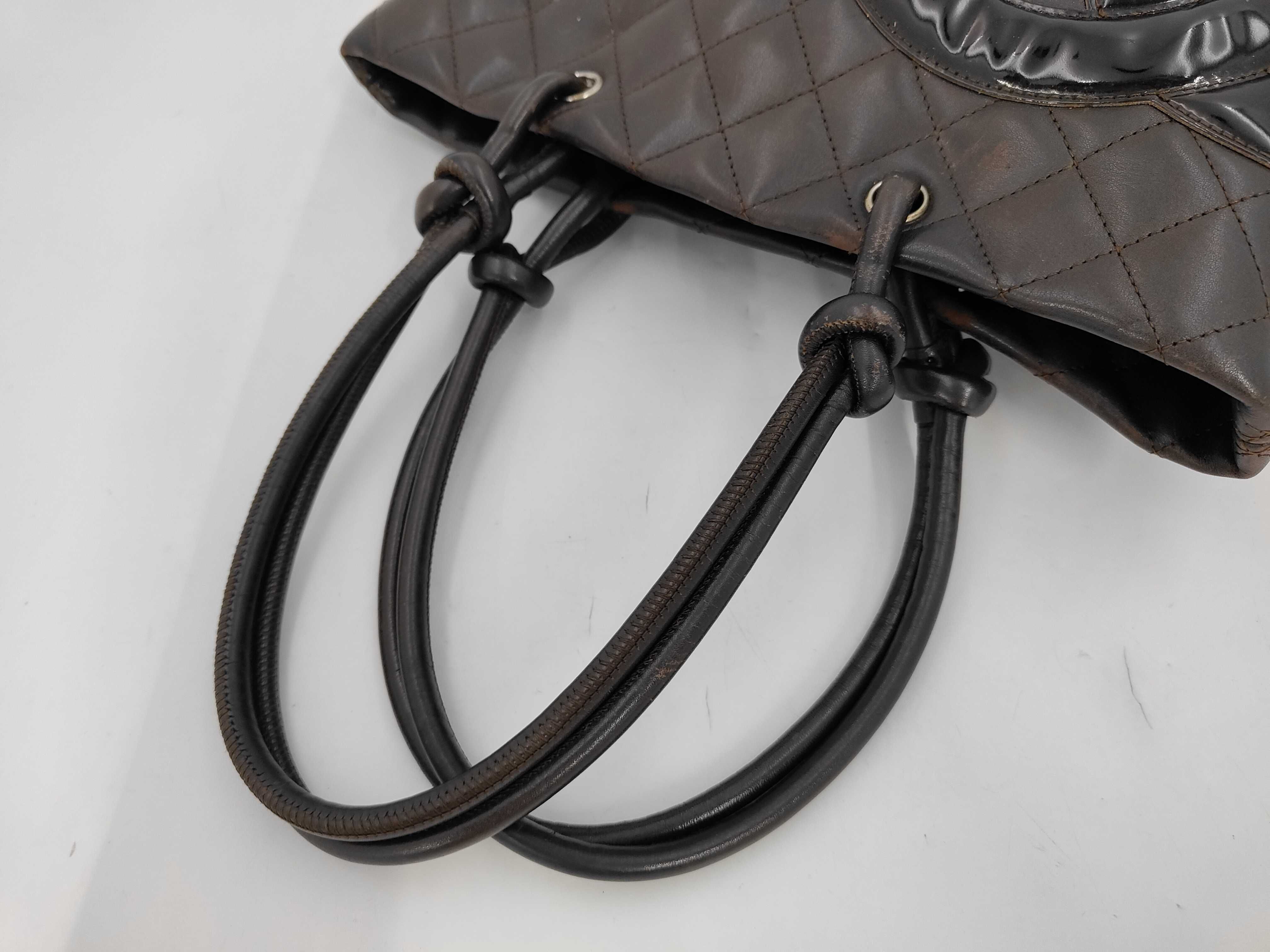 Cambon Line Lambskin Handbag, Brown, Silver Hardware, 10089495 (Serial Number in the 10s) — view 5