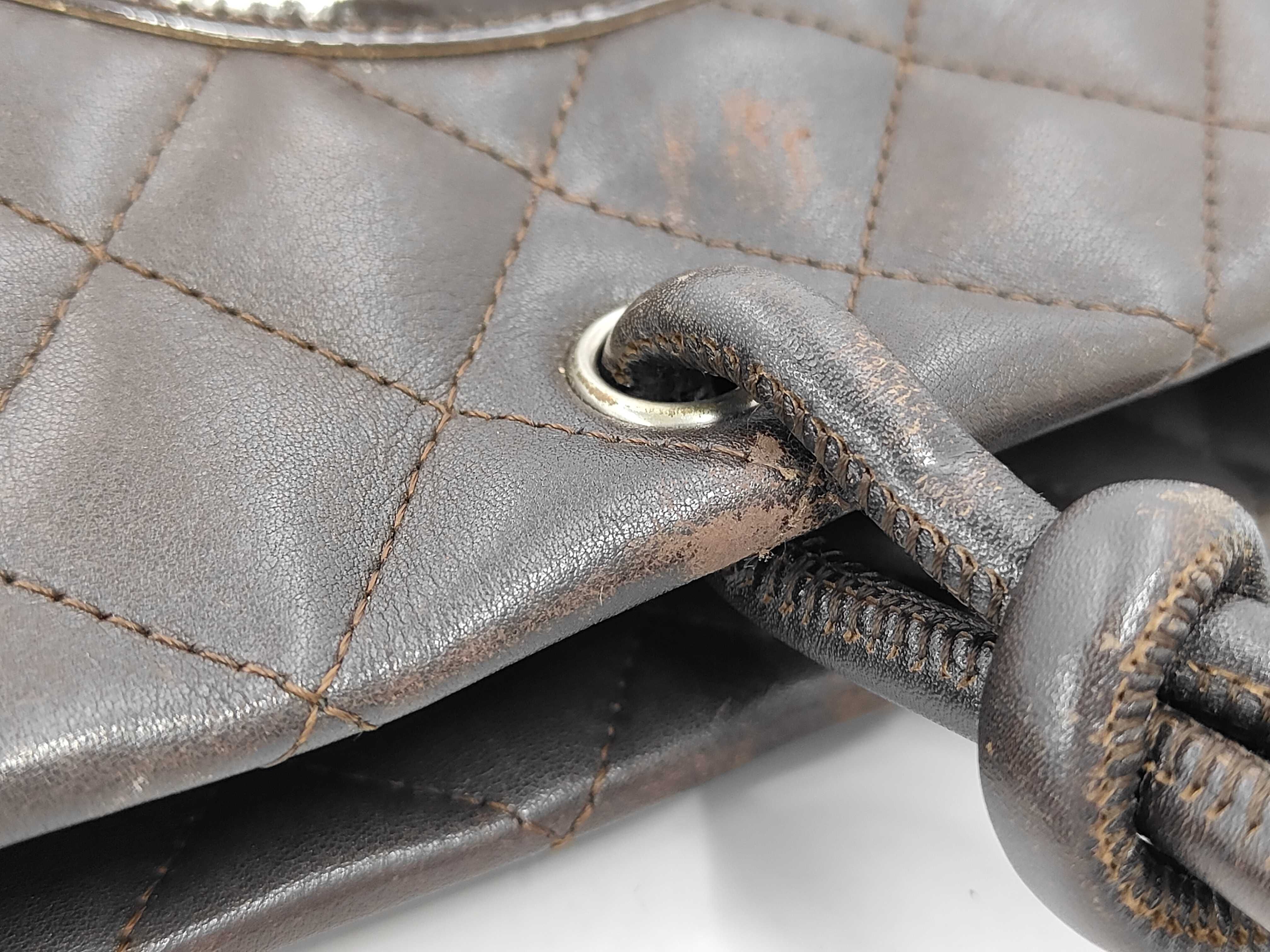 Cambon Line Lambskin Handbag, Brown, Silver Hardware, 10089495 (Serial Number in the 10s) — view 9