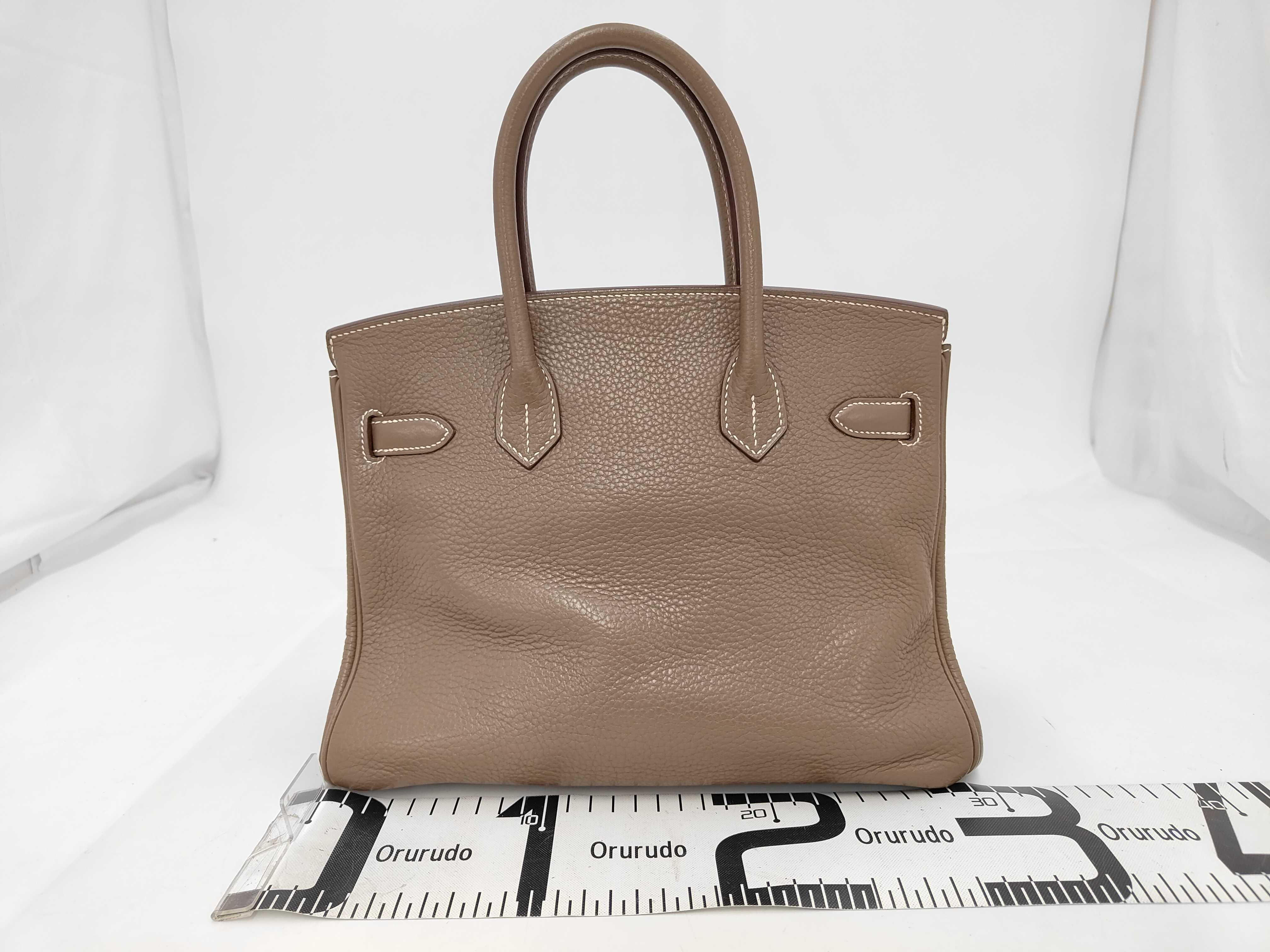 Birkin 30 Togo Etoupe Silver Hardware R Stamp Handbag — view 2