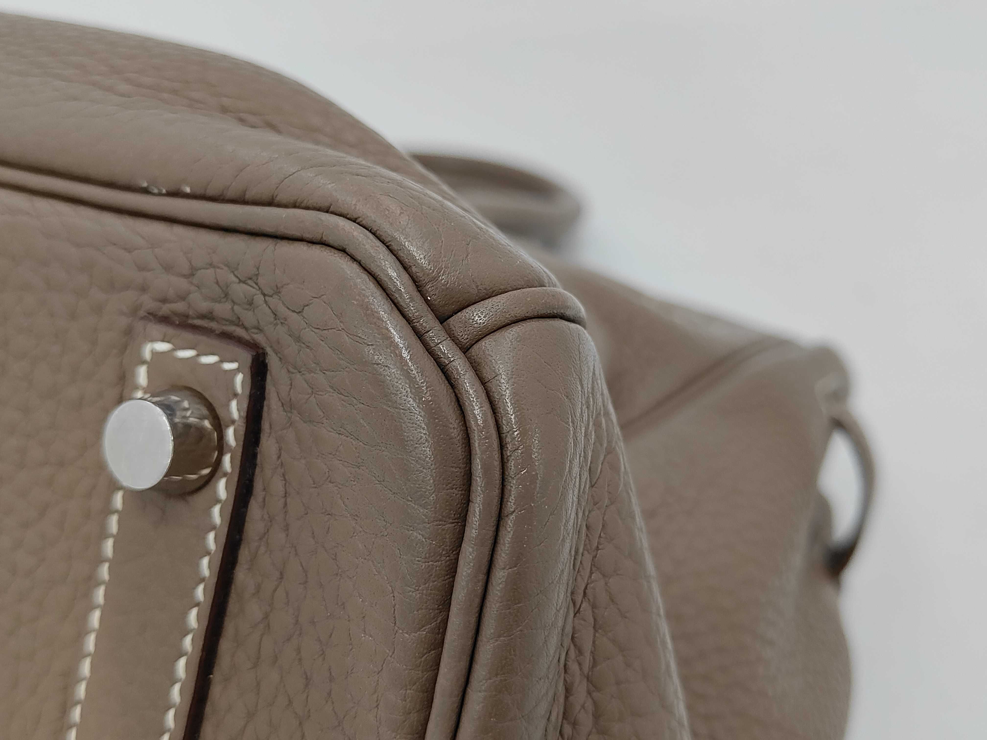 Birkin 30 Togo Etoupe Silver Hardware R Stamp Handbag — view 3