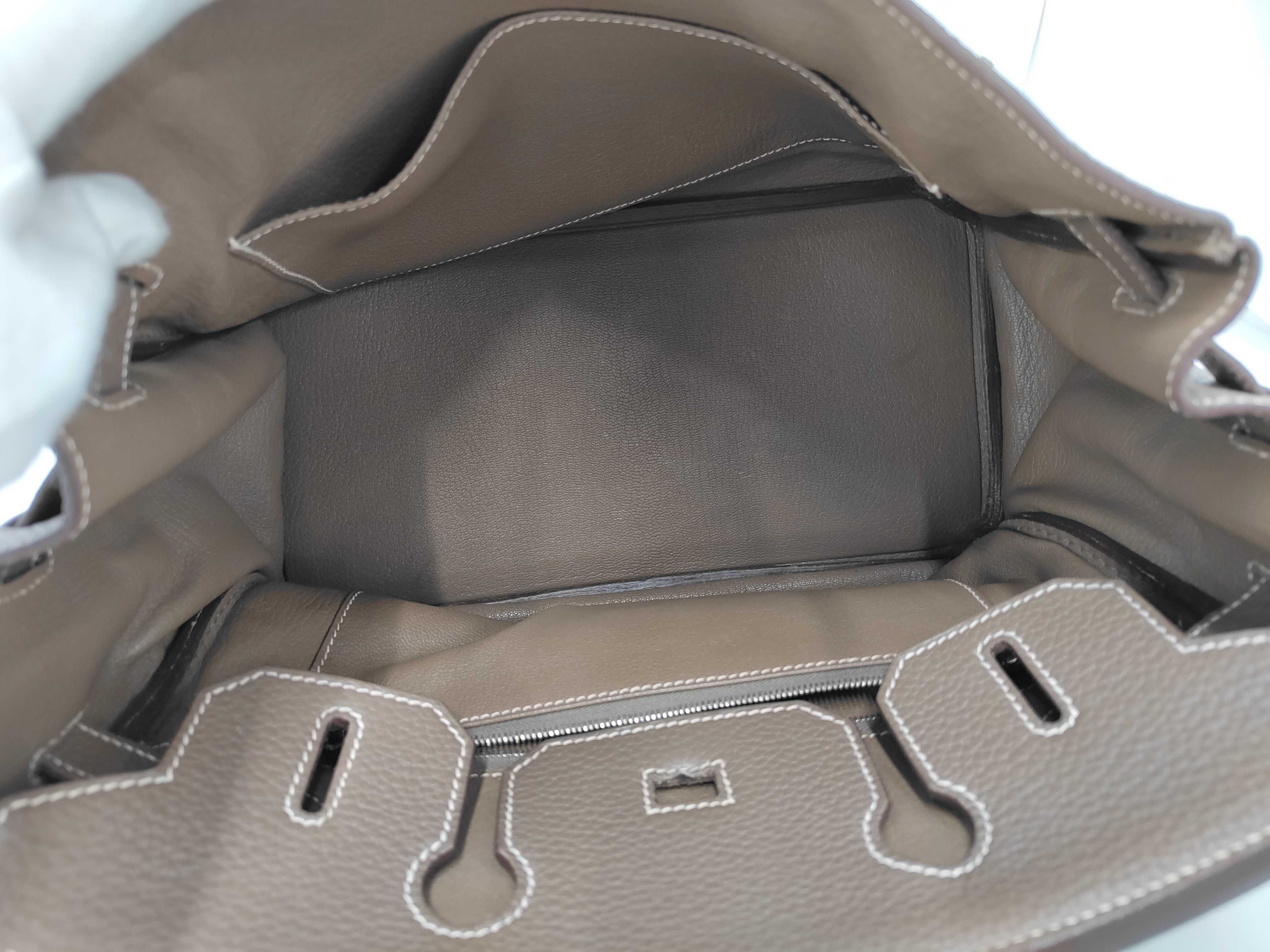 Birkin 30 Togo Etoupe Silver Hardware R Stamp Handbag — view 8