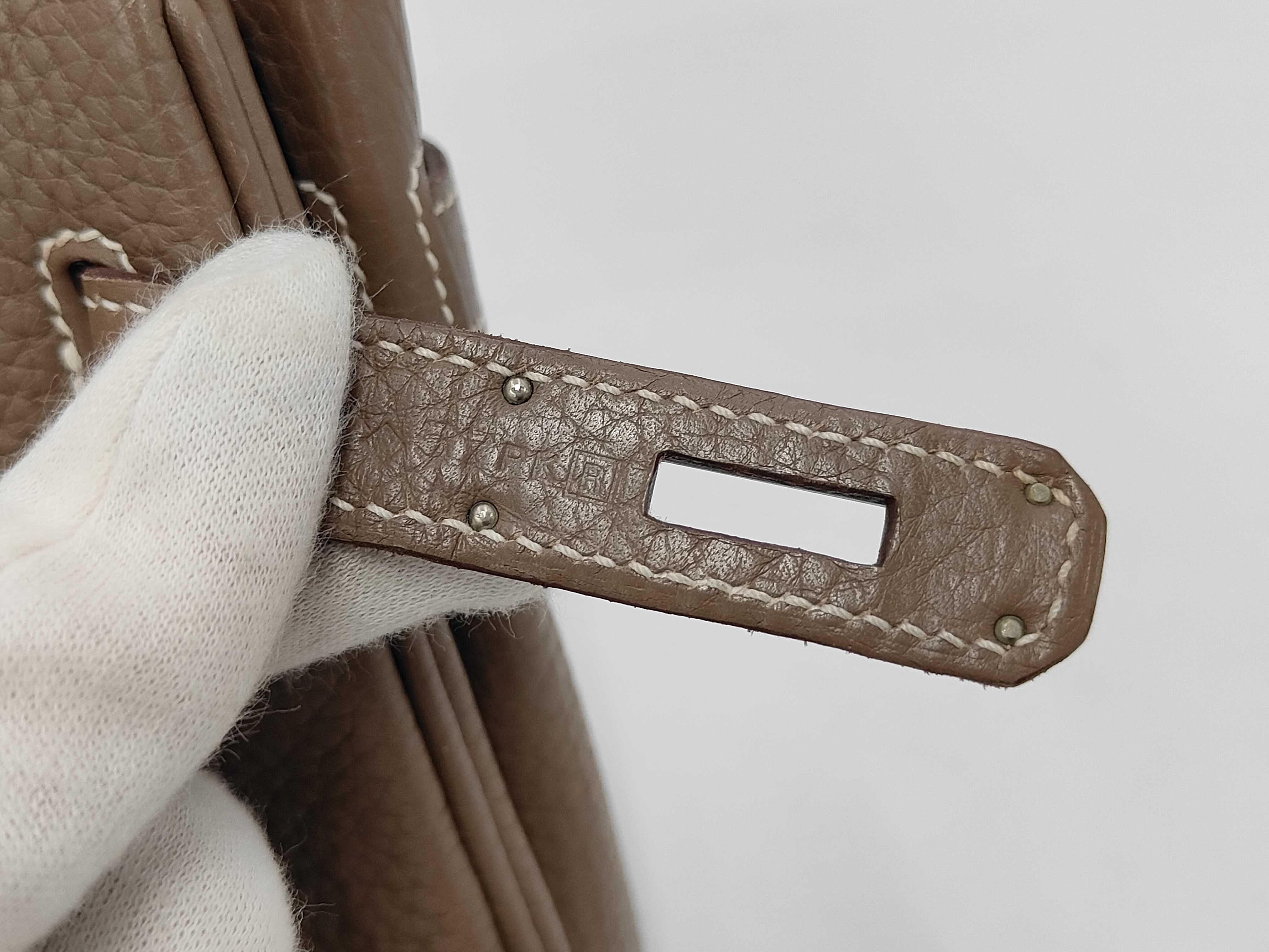 Birkin 30 Togo Etoupe Silver Hardware R Stamp Handbag — view 10