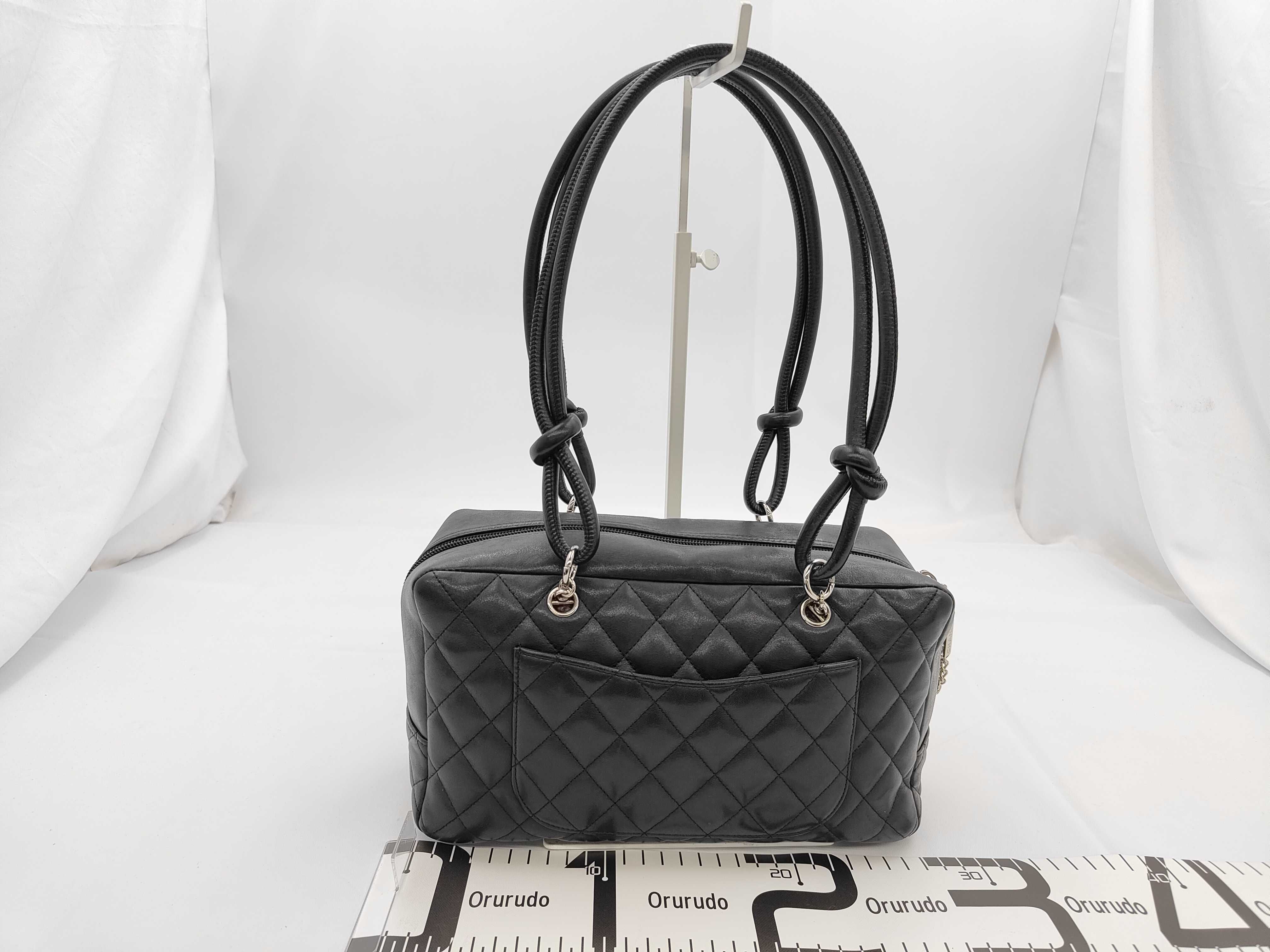 Bowling Bag, Cambon Line, Calfskin, Black, Silver Hardware, A25171, Shoulder Bag — view 2