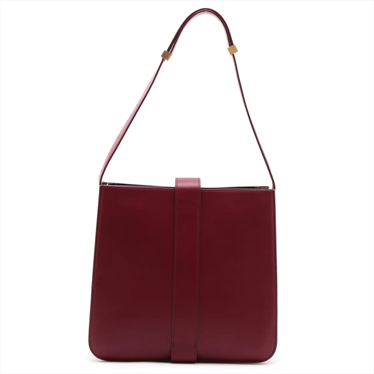 Marie Leather Shoulder Bag, Bordeaux — view 2