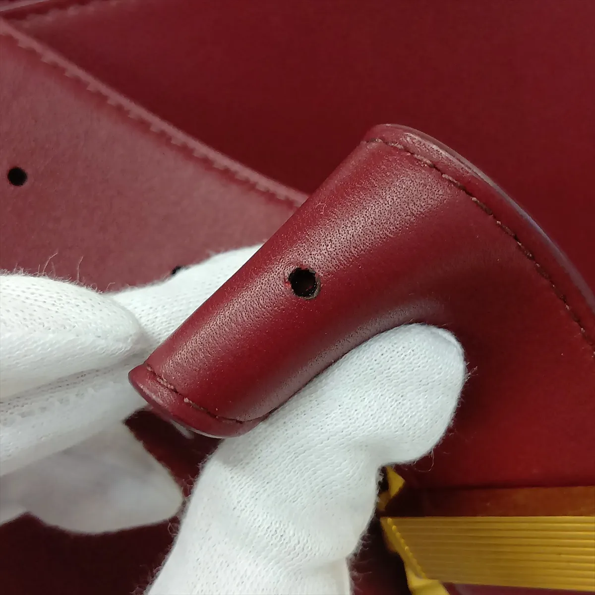Marie Leather Shoulder Bag, Bordeaux — view 15