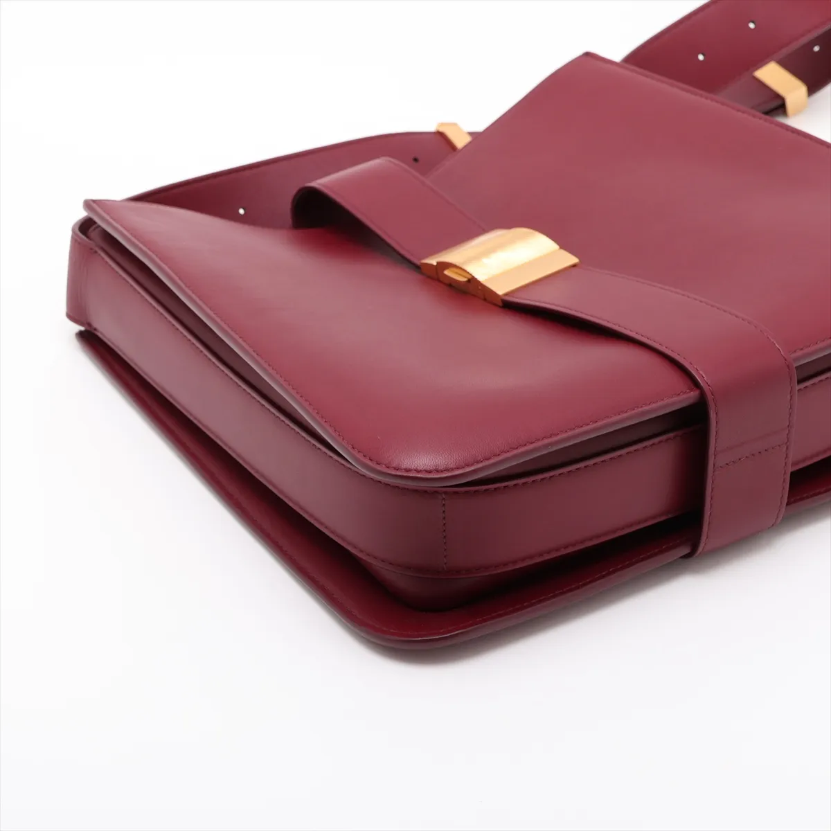 Marie Leather Shoulder Bag, Bordeaux — view 4