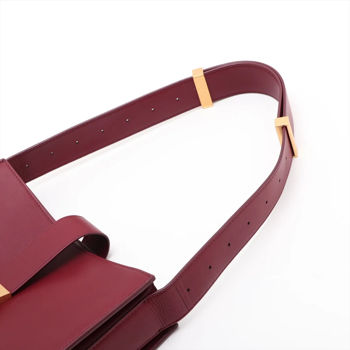 Marie Leather Shoulder Bag, Bordeaux — view 5