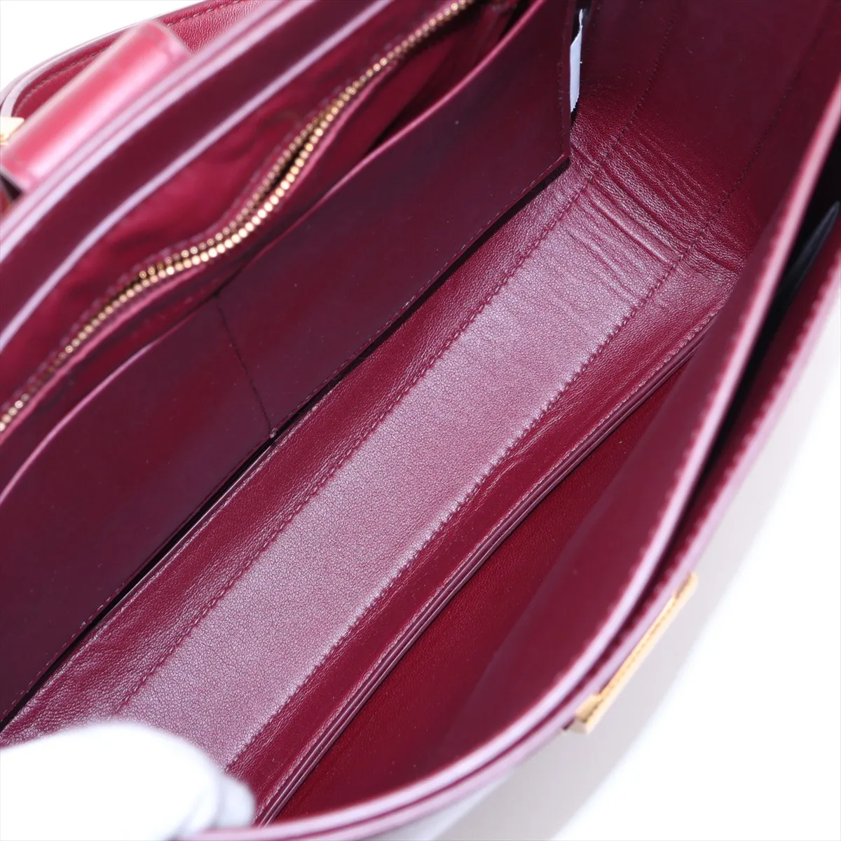 Marie Leather Shoulder Bag, Bordeaux — view 6