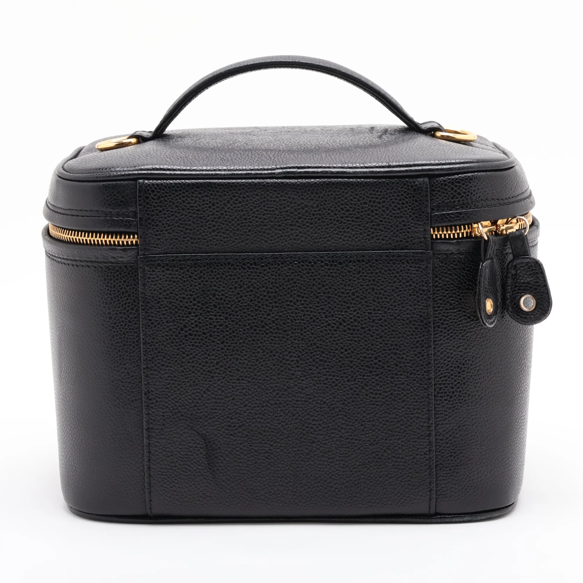 Coco Mark Caviar Skin 2-Way Handbag Vanity Case Black Gold Hardware 4051688 Series 4 — view 2