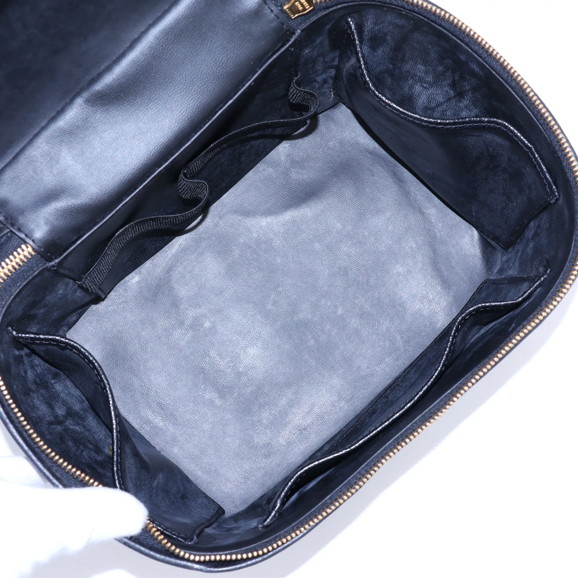 Coco Mark Caviar Skin 2-Way Handbag Vanity Case Black Gold Hardware 4051688 Series 4 — view 8