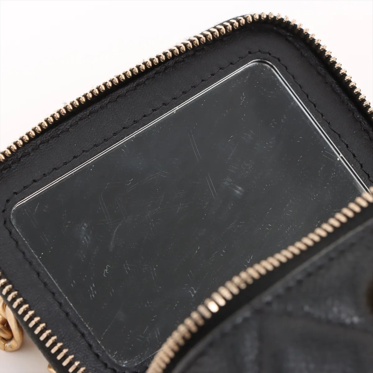 Matelasse Caviar Skin Chain Shoulder Bag Vanity Black Gold Hardware T40XTT1C Random Serial — view 11