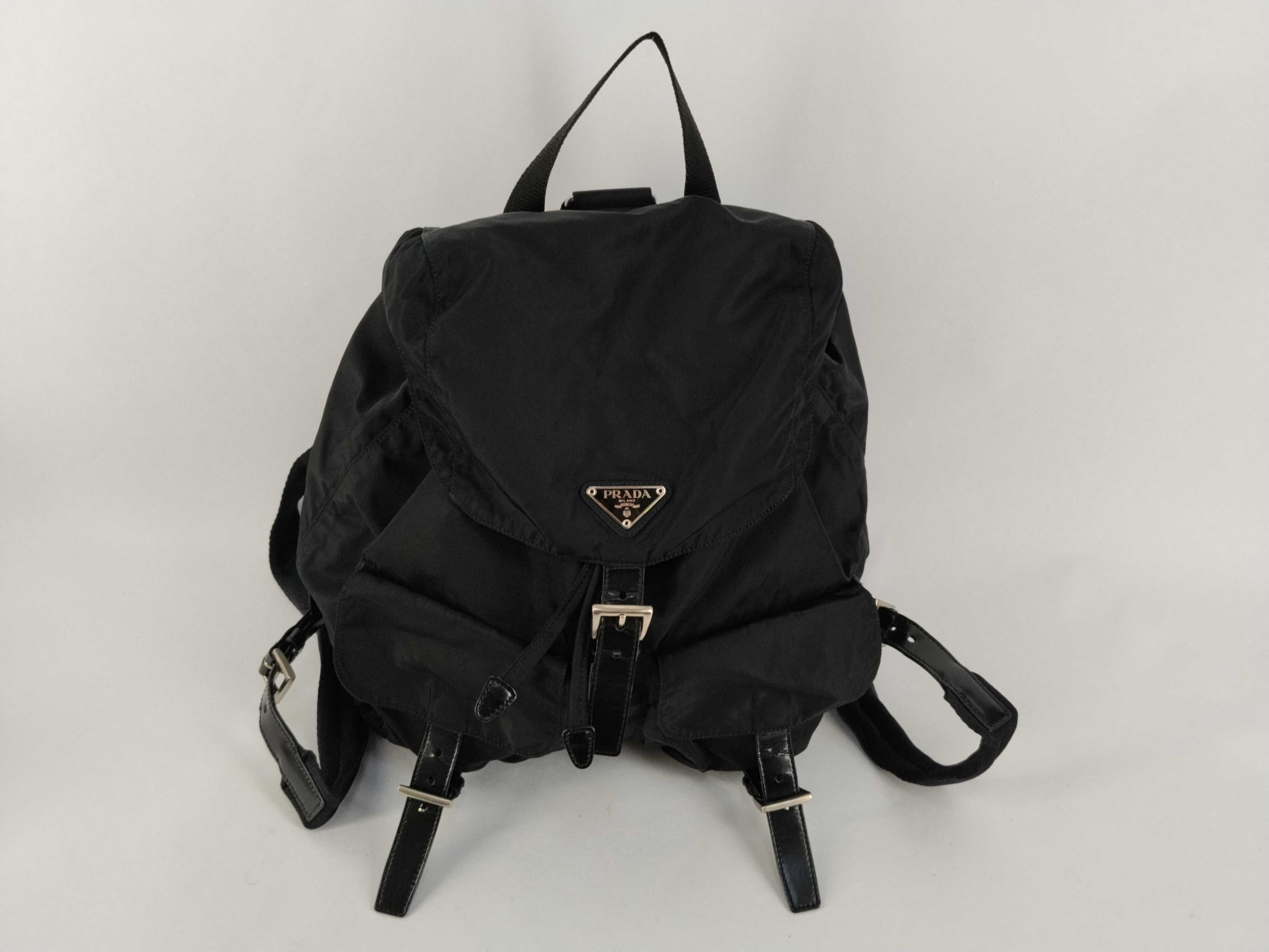 nylon backpack, excellent condition, later model, TESSUTO VELA, black.