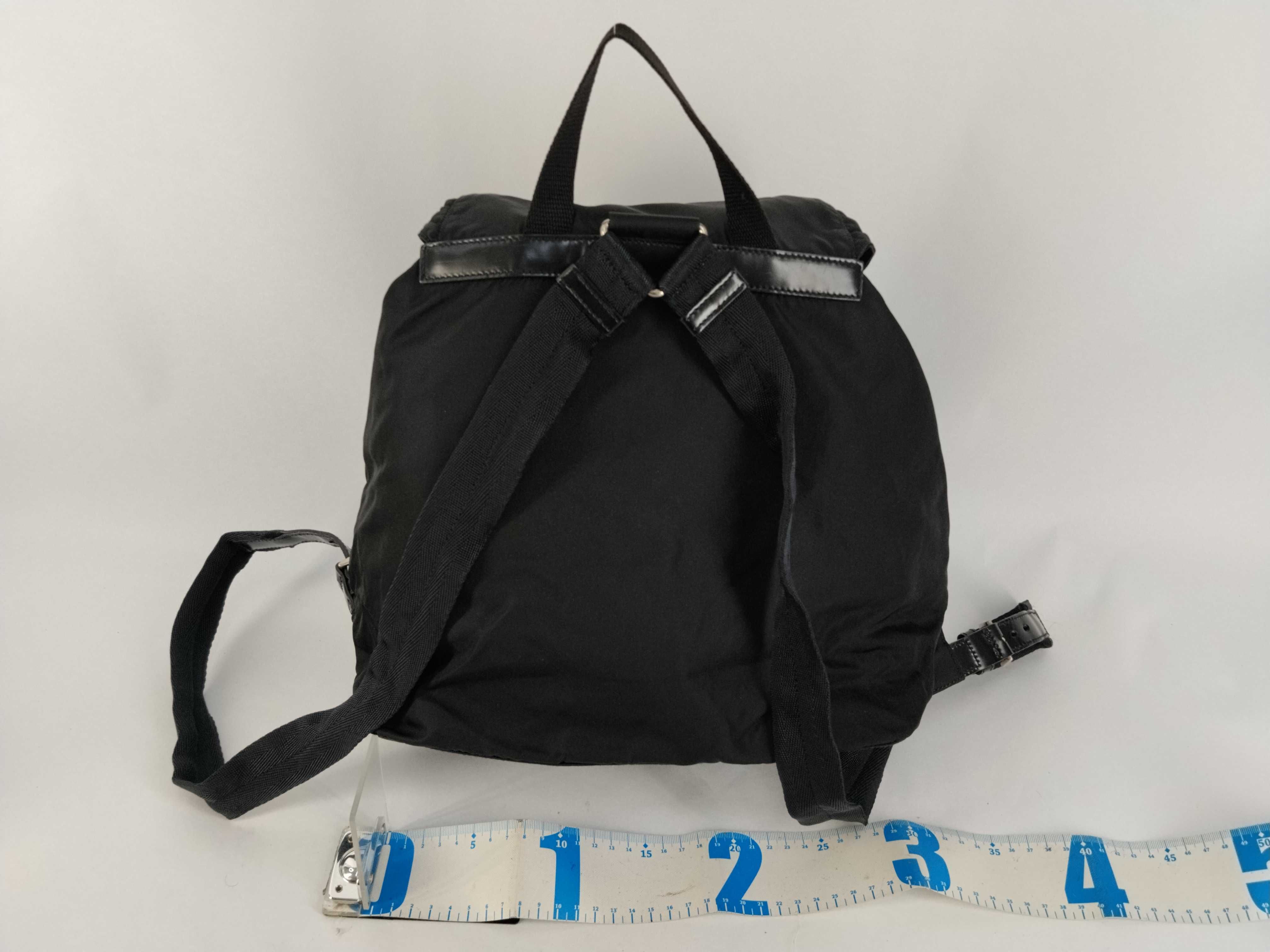 nylon backpack, excellent condition, later model, TESSUTO VELA, black. — view 2