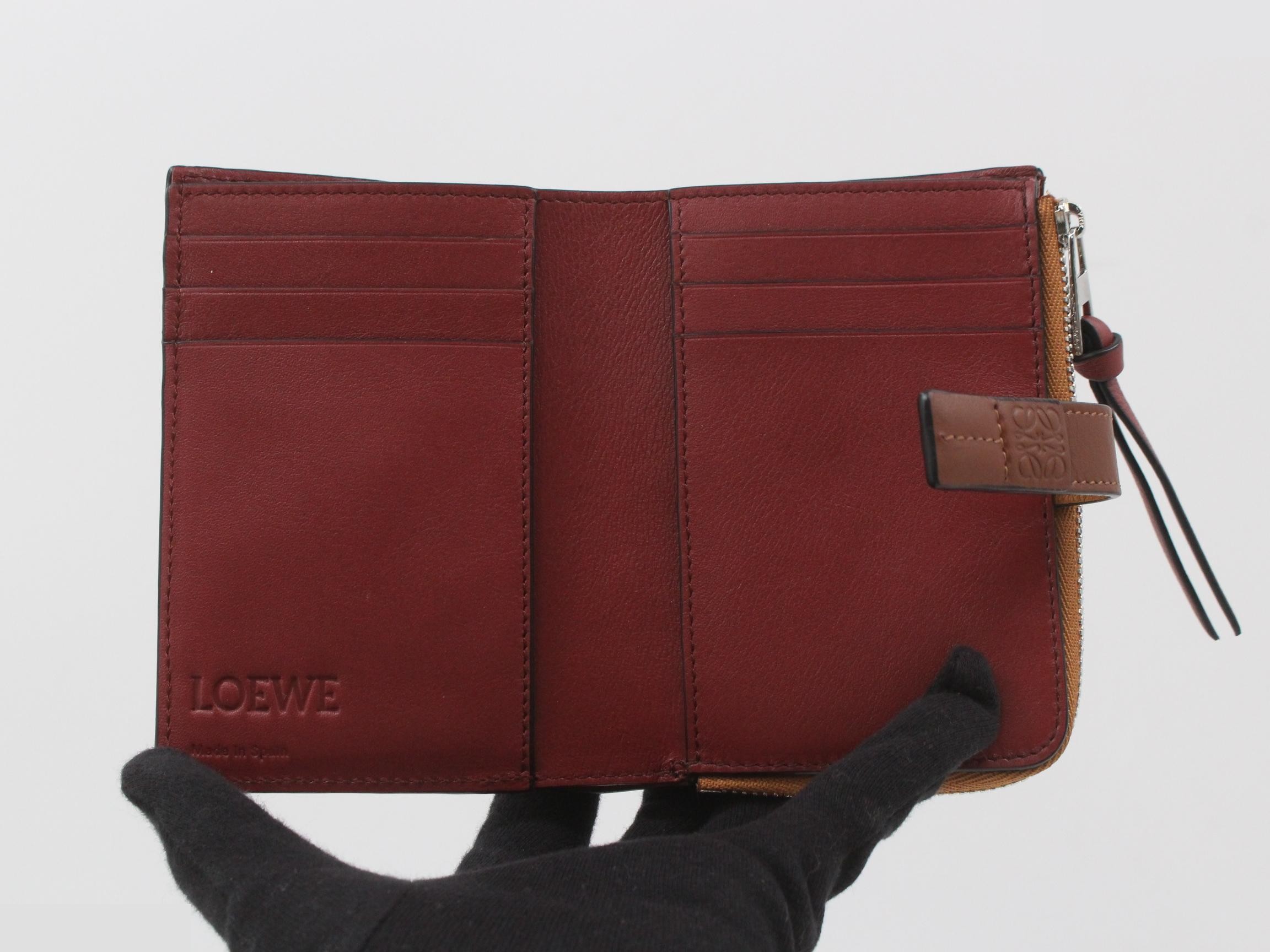 Slim zip bifold wallet, brown — view 4