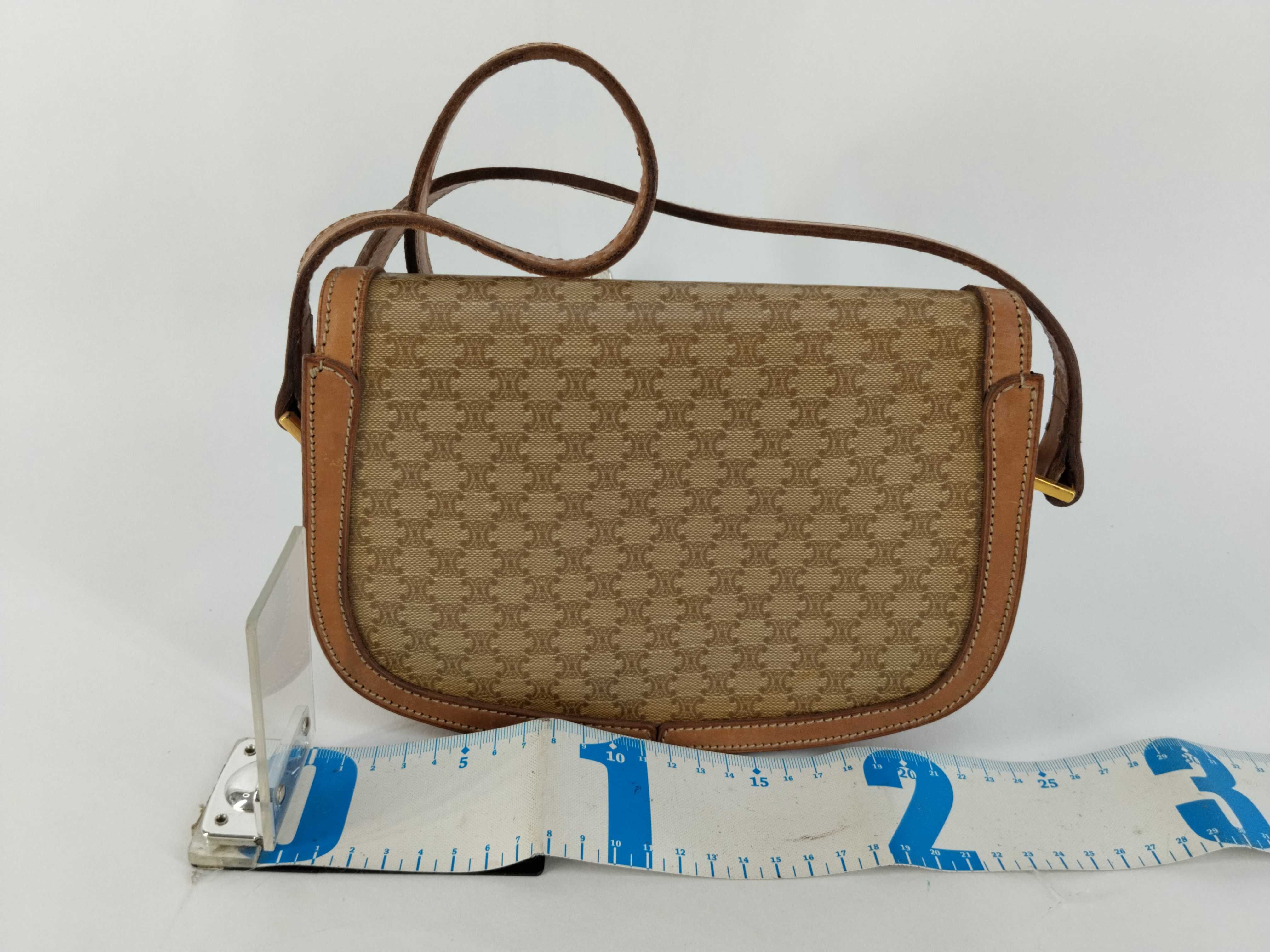 shoulder bag, Macadam pattern, brown shoulder bag — view 2