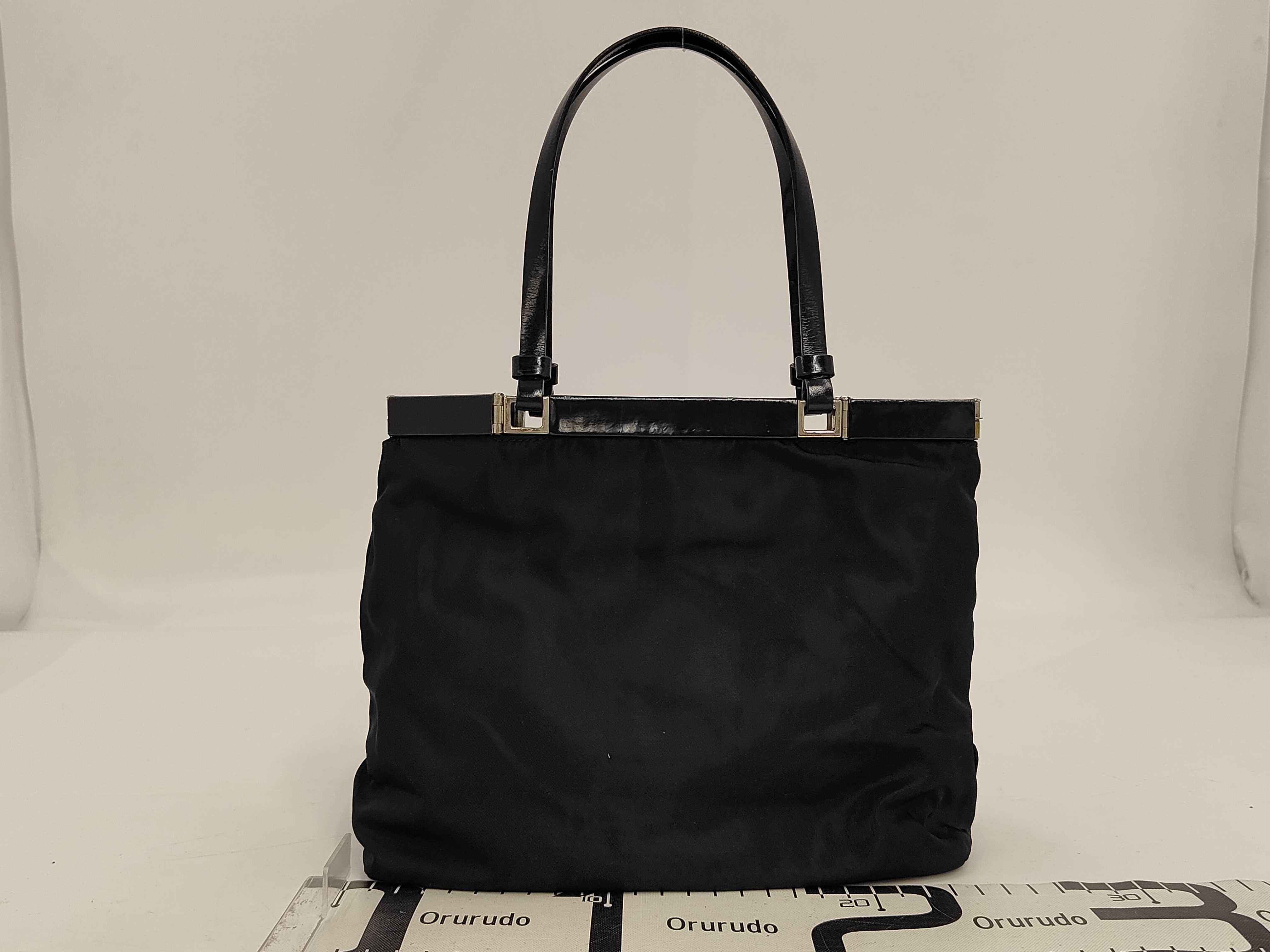 Nylon PRADA B7092 Nylon Handbag Navy Tote Bag — view 2