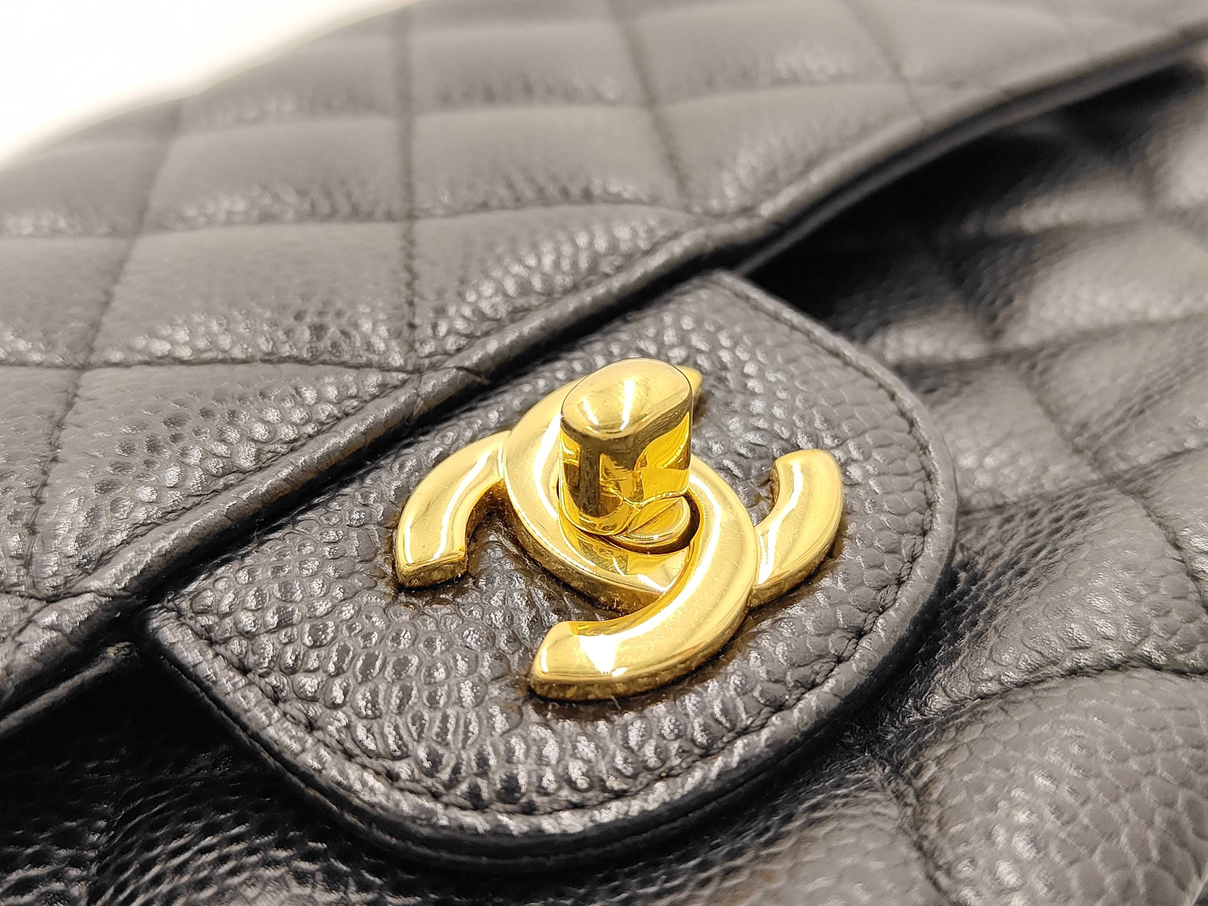 Caviar Skin Double Flap Shoulder Bag — view 14