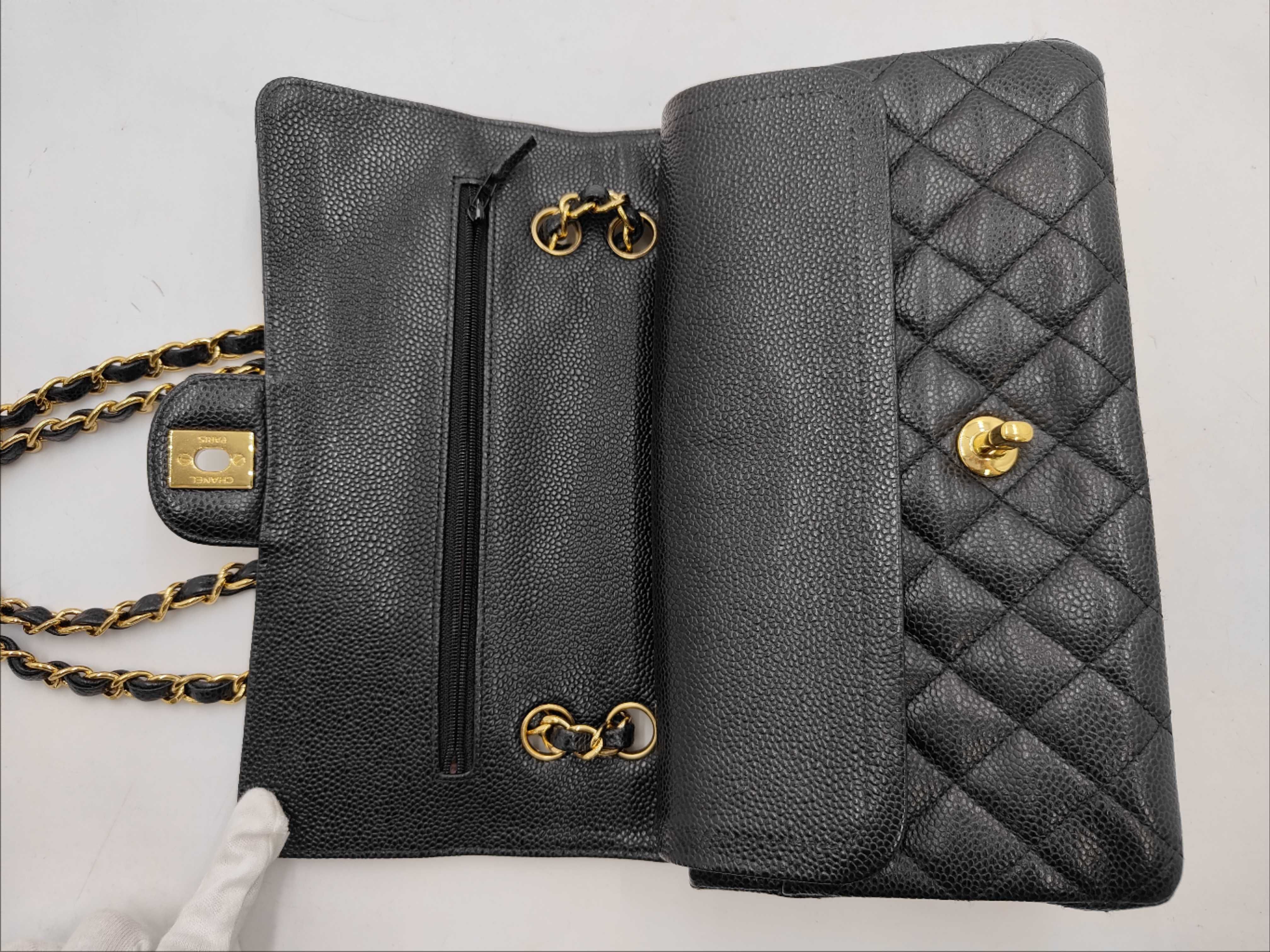 Caviar Skin Double Flap Shoulder Bag — view 7