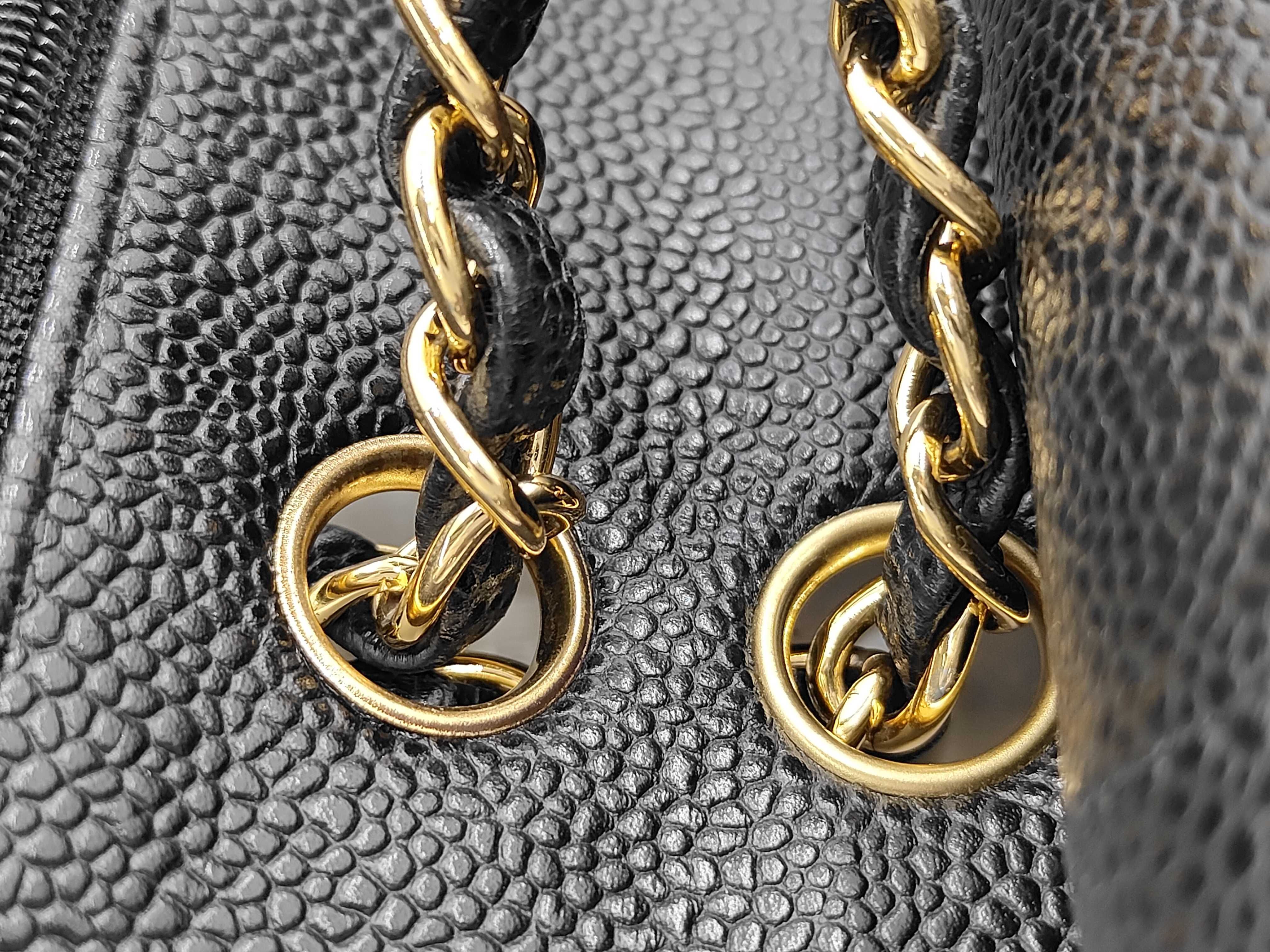 Caviar Skin Double Flap Shoulder Bag — view 8